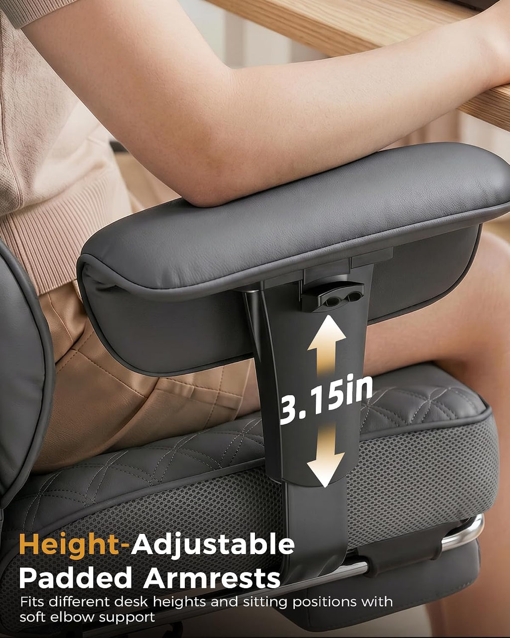COMHOMA Big and Tall Office Chair Heavy Duty Gaming Chair with Deluxe Embossing Leather High Back Wider Ergonomic Computer Chair with Foot Rest 150°Reclining Pocket Spring Lumbar Support