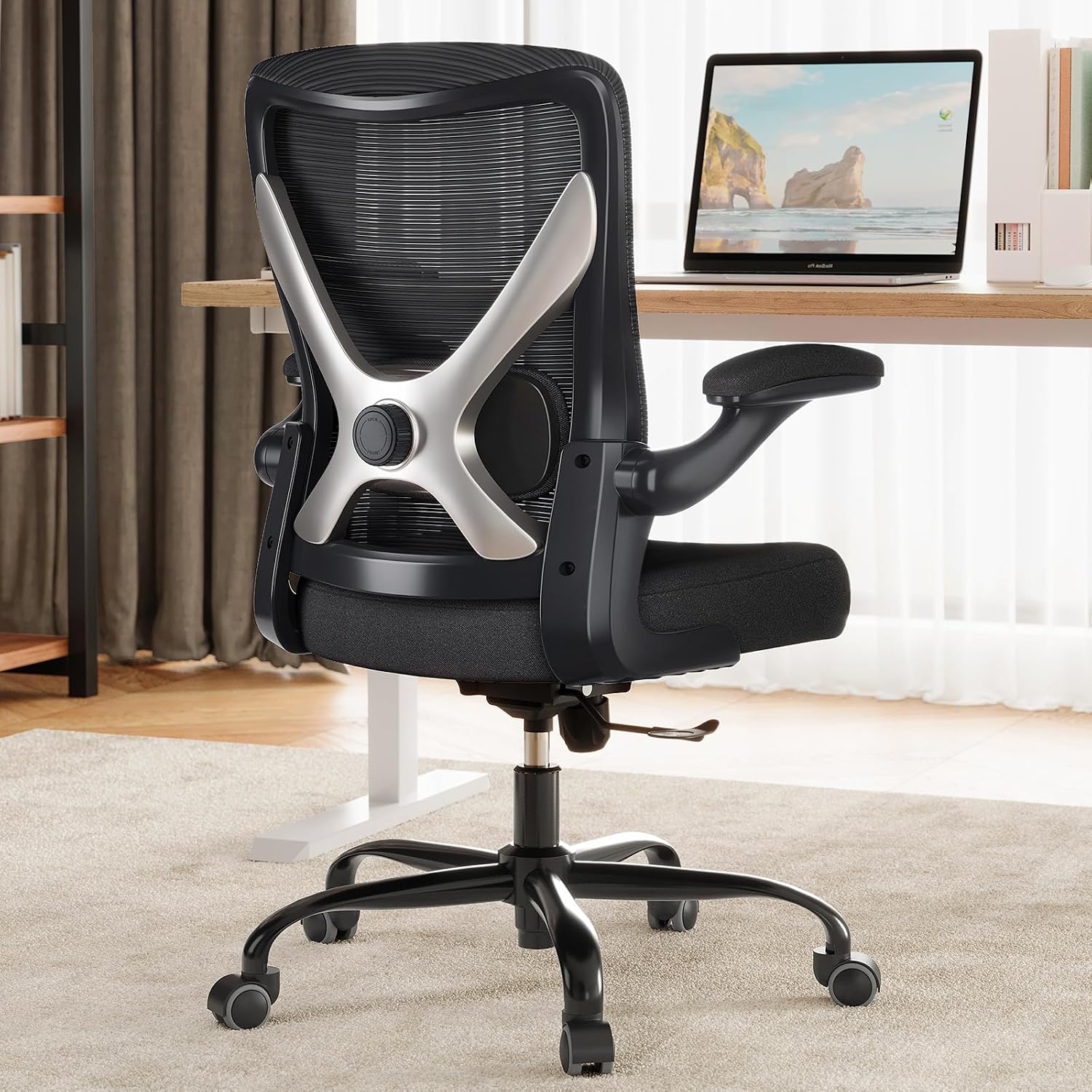 Ergalithic Ergonomic Office Chair - X-Shaped Computer Desk Chairs Comfy, Mesh High-Back Gaming Chair with Adjustable Lumbar Support, Executive Task Chair for Adults, Comfortable for Long Hours