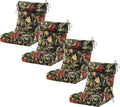 ARTPLAN Outdoor Chair Cushion,Tufted Adirondack Patio Chair Cushion,Wicker High Back Outdoor Seat Cushion,Set of 4,44' L x 21' W x 4' H (4 Pack),Floral Black