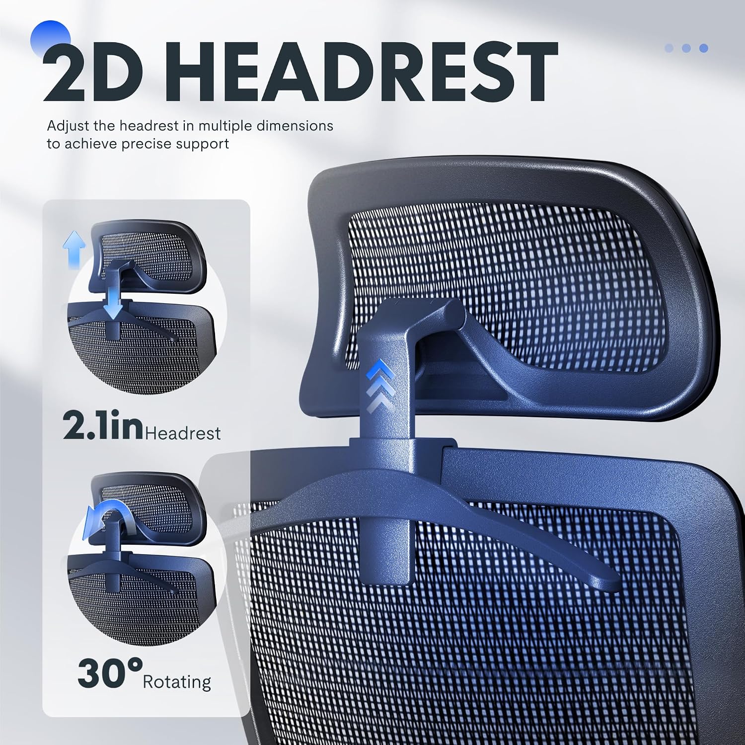 FLEXISPOT Ergonomic Office Chair, High Back Mesh Swivel Computer Chair, Executive Office Desk Chairs, with Adjustable Lumbar Support/2D Headrest/Lockable Backrest, OC3 Mesh Seat, Gray