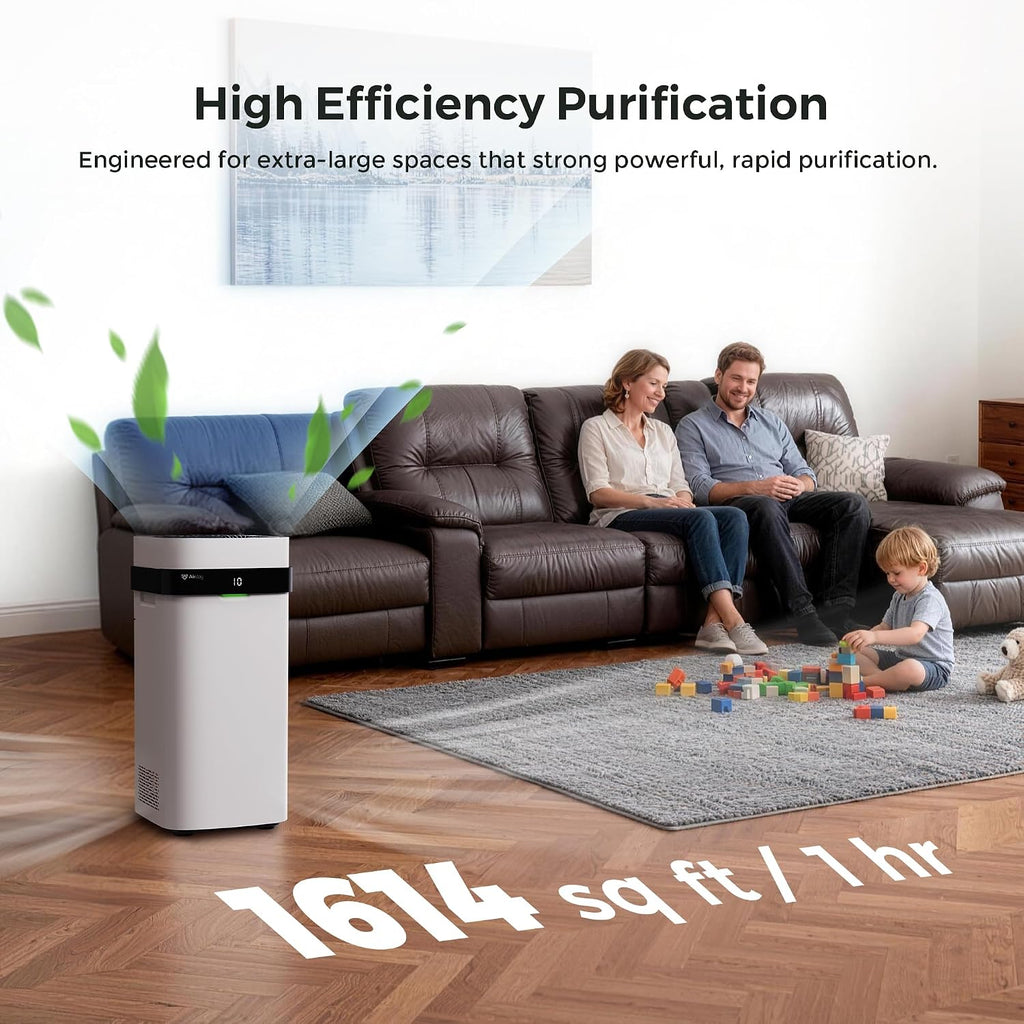 Airdog X5 Air Purifiers for Large Room, Patented TPA Tech Cover Up to 1614 Ft²,Washable and Reusable Filters,Whisper Quiet Smart Air Cleaner for Home, Pets, Allergies, Virus, Dust, Mold, Smoke