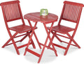 Best Choice Products 3-Piece Acacia Wood Bistro Set, Folding Patio Furniture for Backyard, Balcony, Deck w/ 2 Chairs, Round Coffee Table, Teak Finish - Ruby
