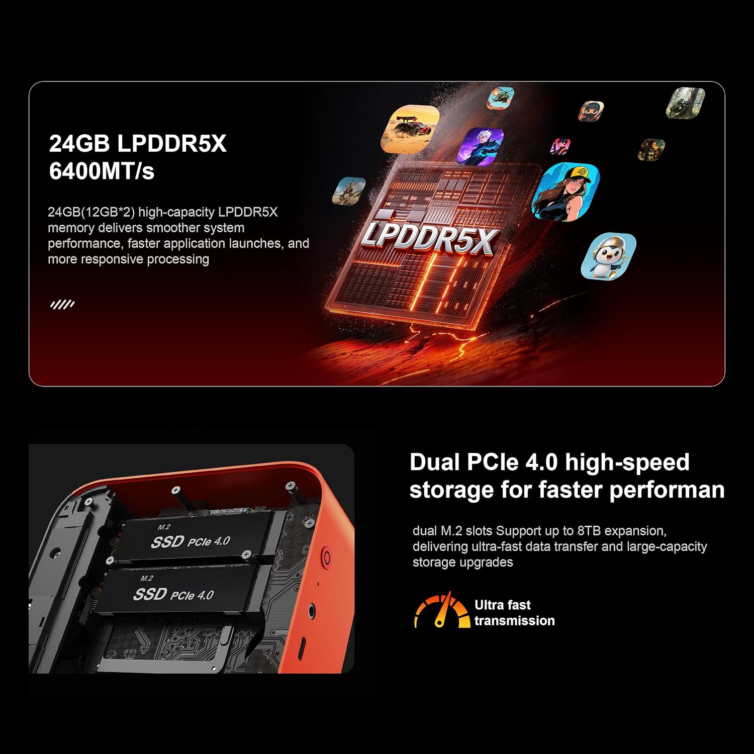Beelink Mini PC SER9 Pro AMD Ryzen 7 255 (8C/16T,3.8/4.9GHz),24G LPDDR5X 6400MT/s 1TB PCIe4.0 Mini Computers, Radeon 780M Gaming PC, Triple Display,2.5G LAN/Pre-Installed Openclaw/Ubuntu System