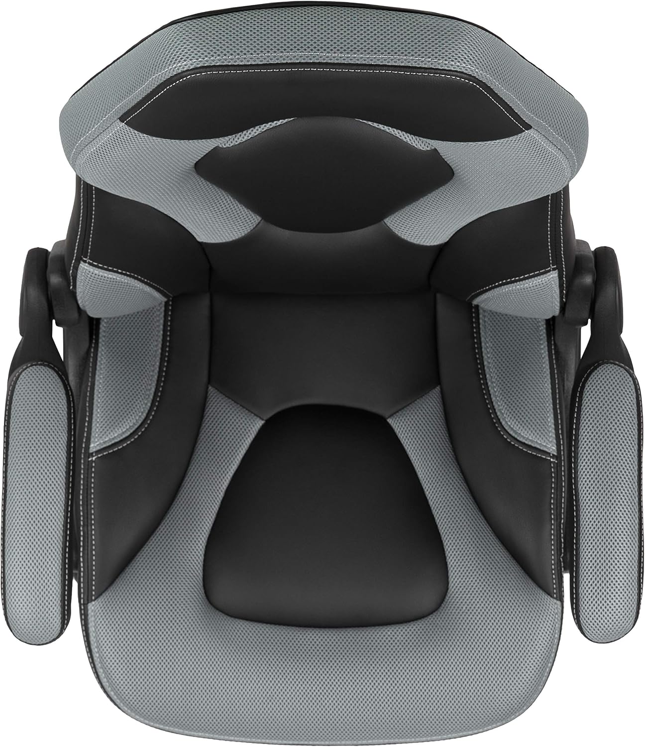 Flash Furniture X10 High-Back LeatherSoft Racing Style Gaming Chair with Flip-Up Arms, Ergonomic Padded Swivel Computer Chair, Gray/Black