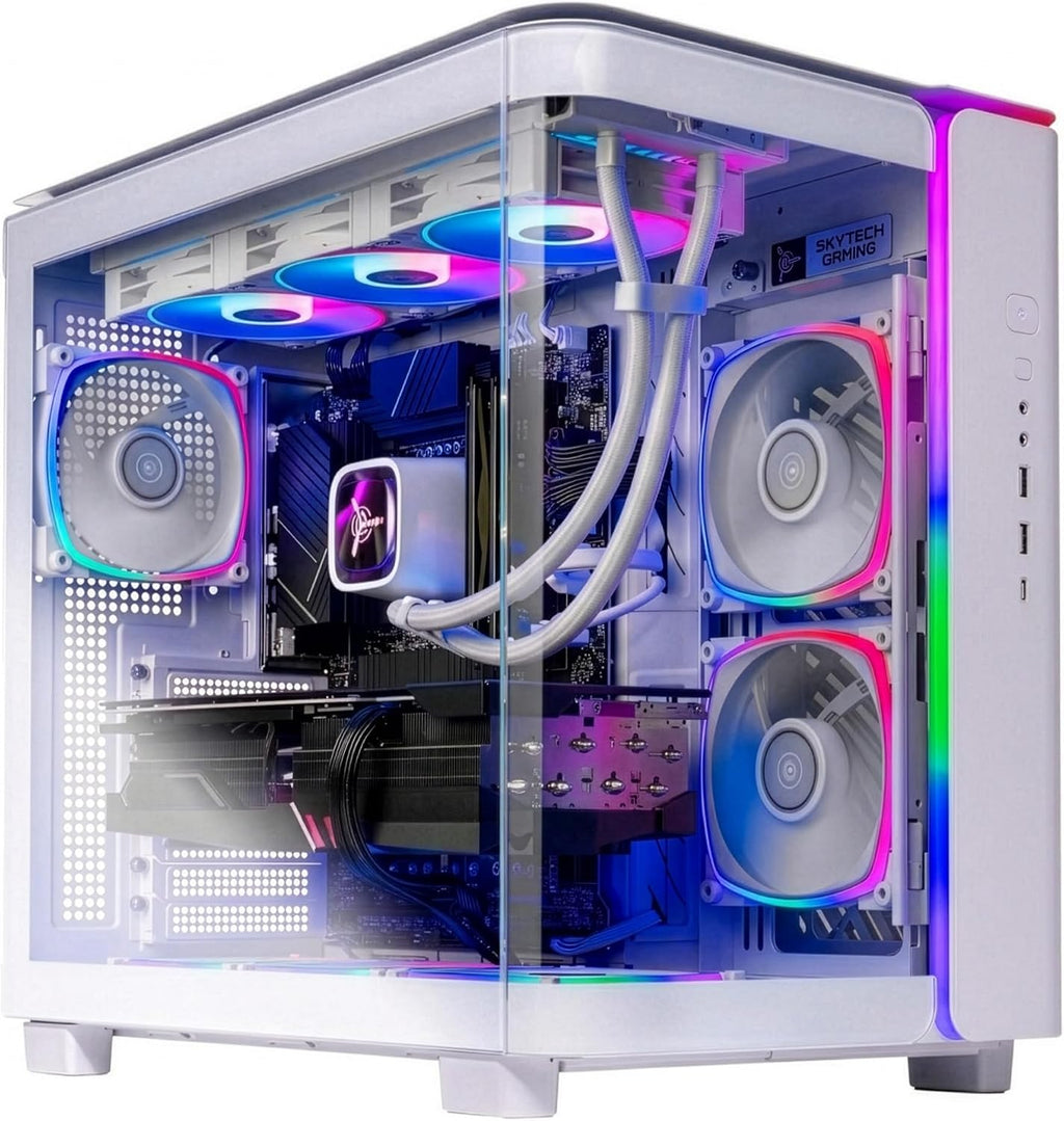 Skytech Gaming King 95 Desktop PC, Ryzen 7 9800X3D 4.7 GHz (5.2 GHz), AMD RX 7900XTX 24GB, X670 Board, 1TB Gen4 NVMe SSD, 32GB DDR5 RAM 6000 RGB, 1000W Gold ATX 3 PSU, 360mm ARGB AIO, Wi-Fi, Win 11