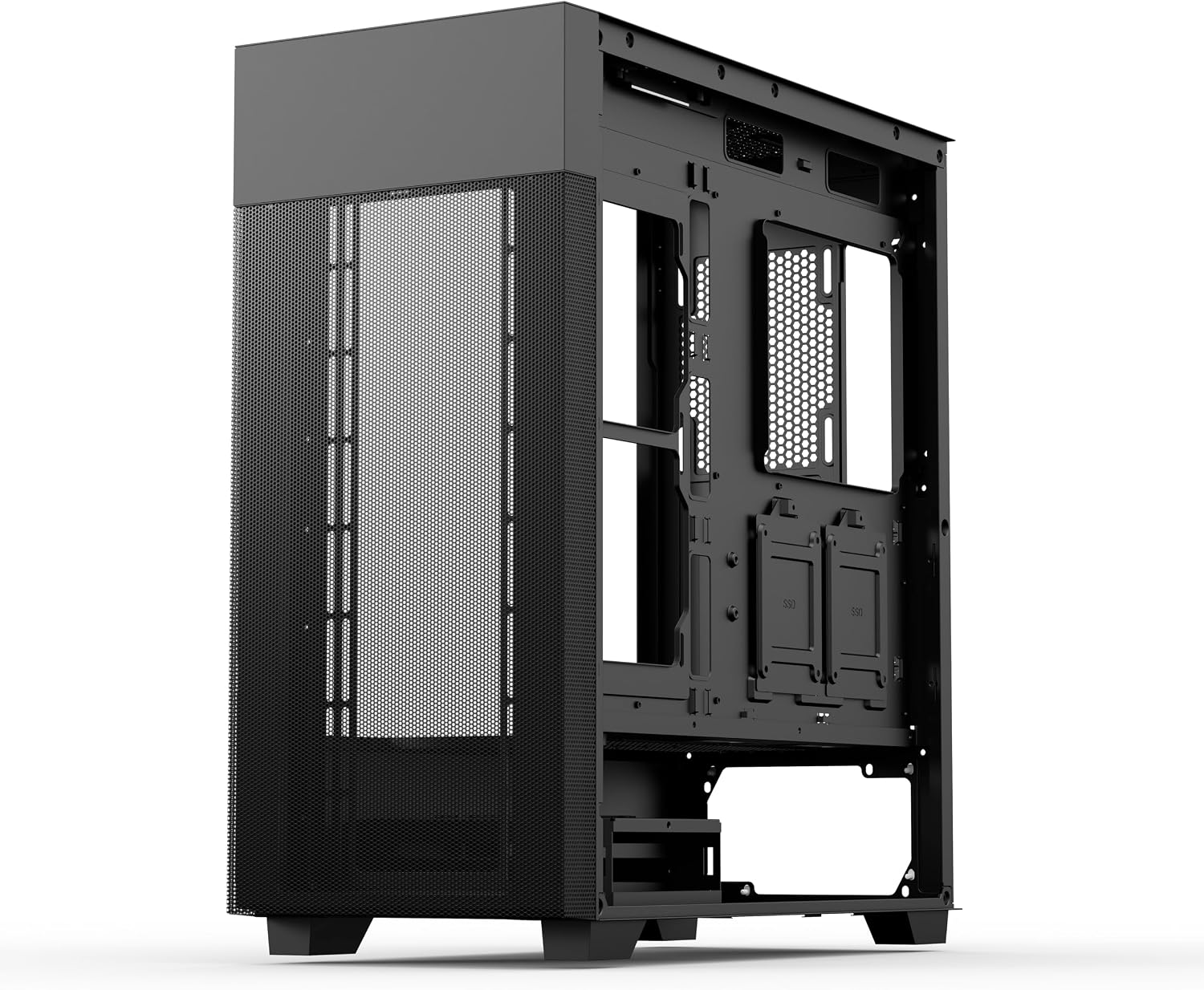 Rosewill FBM-X7 ATX Mid Tower Case - Hinged Tempered Glass Side Panel, High Airflow, 4X PWM ARGB Fans, Pre-Installed 650W 80+ Gold ATX 3.1 Power Supply - Black