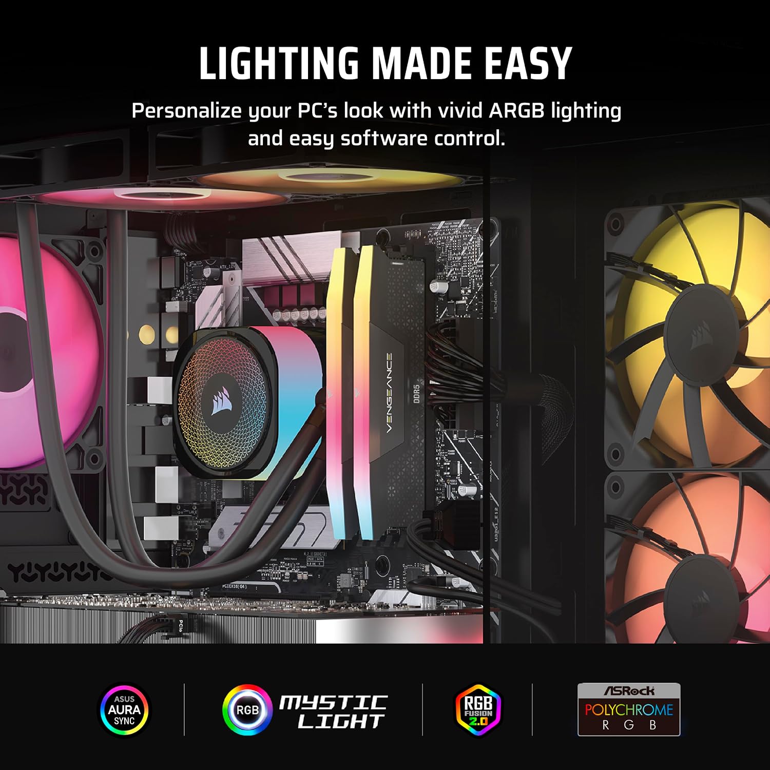 Corsair Vengeance i7500 Gaming PC – Liquid Cooled Intel Core i9-14900KF CPU – NVIDIA GeForce RTX 5080 GPU – 32GB Vengeance RGB DDR5 Memory – 2TB M.2 SSD – Black