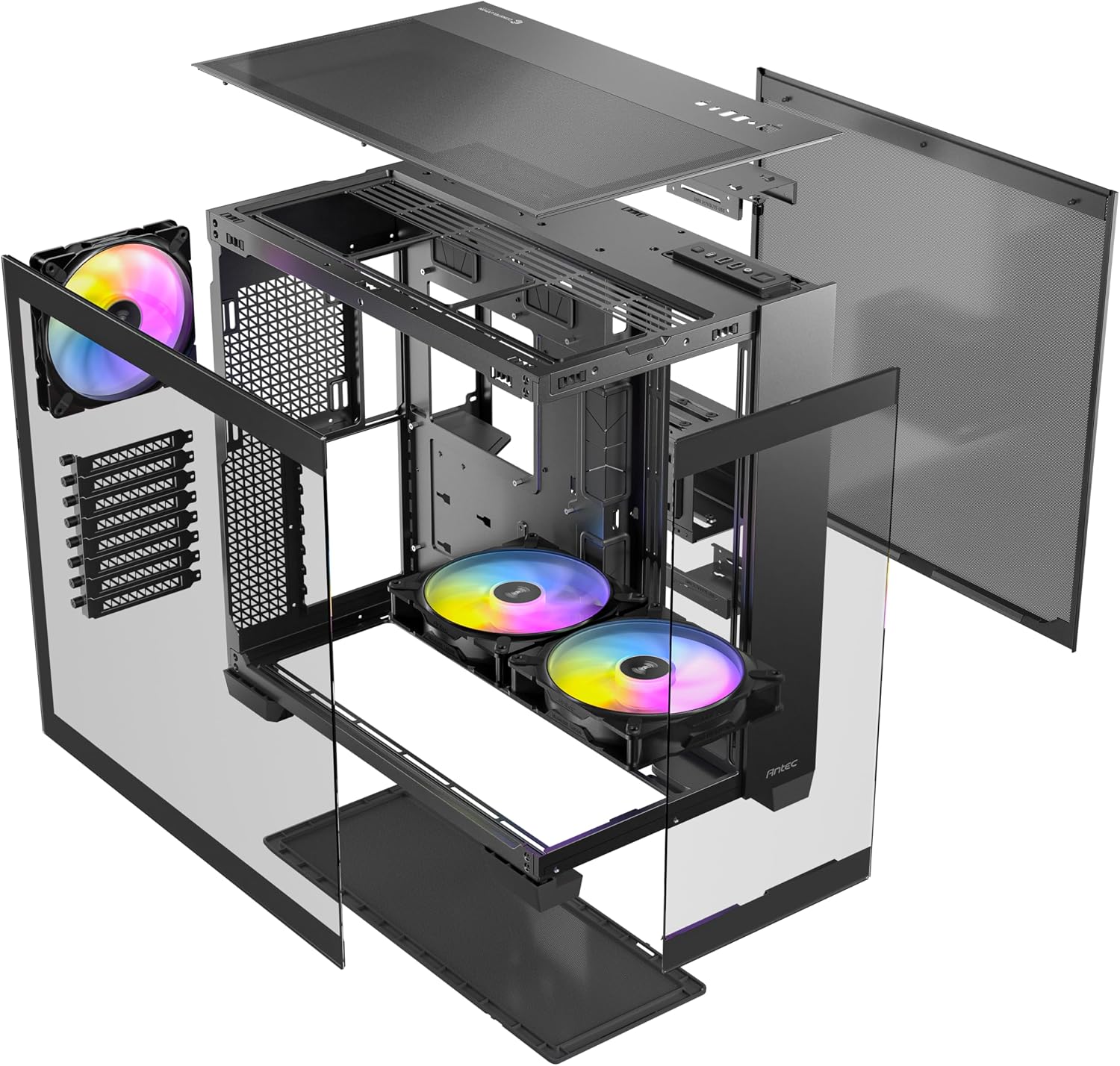 Antec C8 ARGB, 2X TQR 160mm & 1x TQ 140mm ARGB PWM Fans Included,Dual-Chamber Layout, Type-C, 360mm Radiator Support, Seamless TG Front & Side Panels, RTX 40 Compatible, Full-Tower E-ATX PC Case