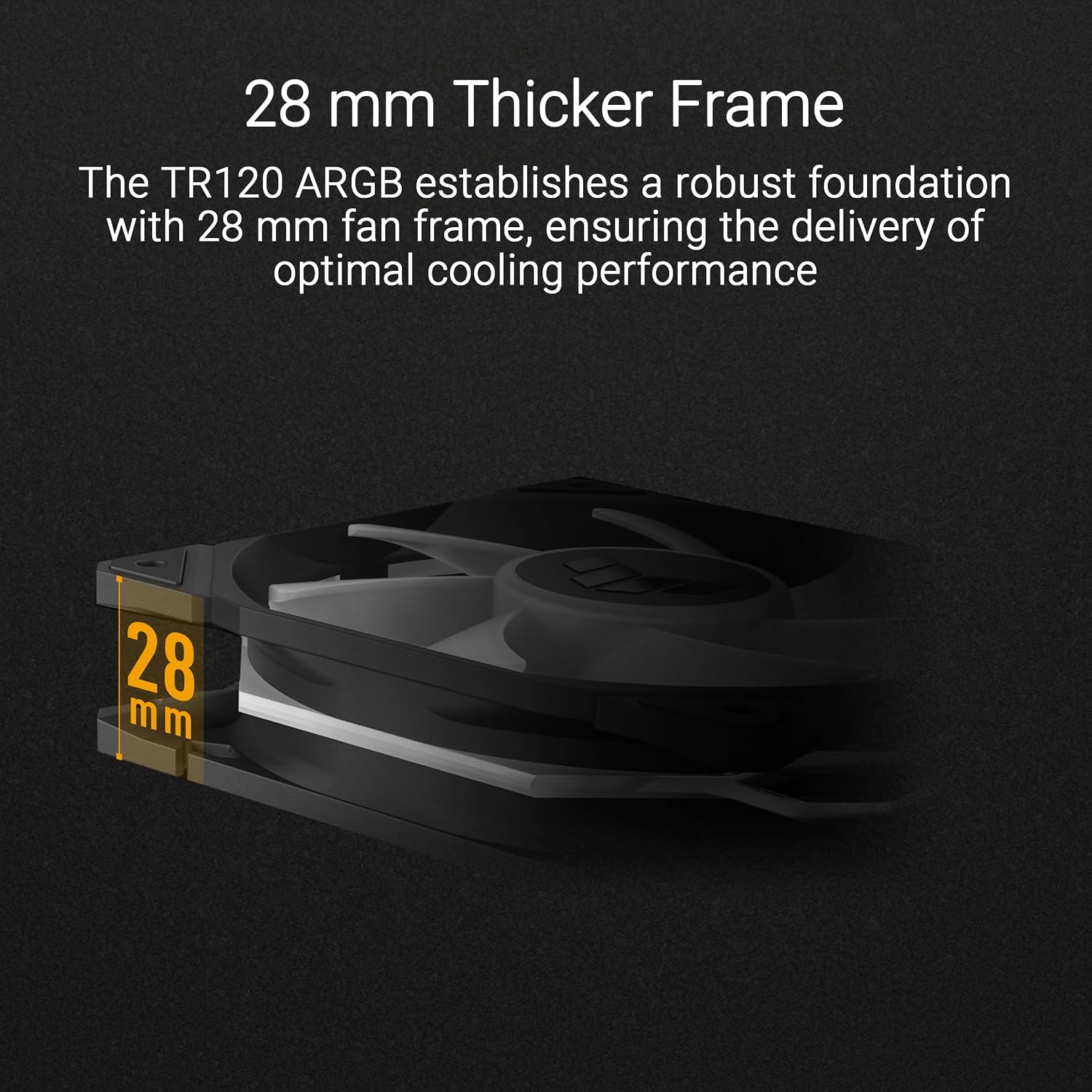 ASUS TUF Gaming TR120 ARGB Triple Pack Black Edition 120mm Fans (28mm Frame, 3.3mm High Static Pressure H2O, Dual Layer LED Matrix, Aura Sync, PWM Fan Control)