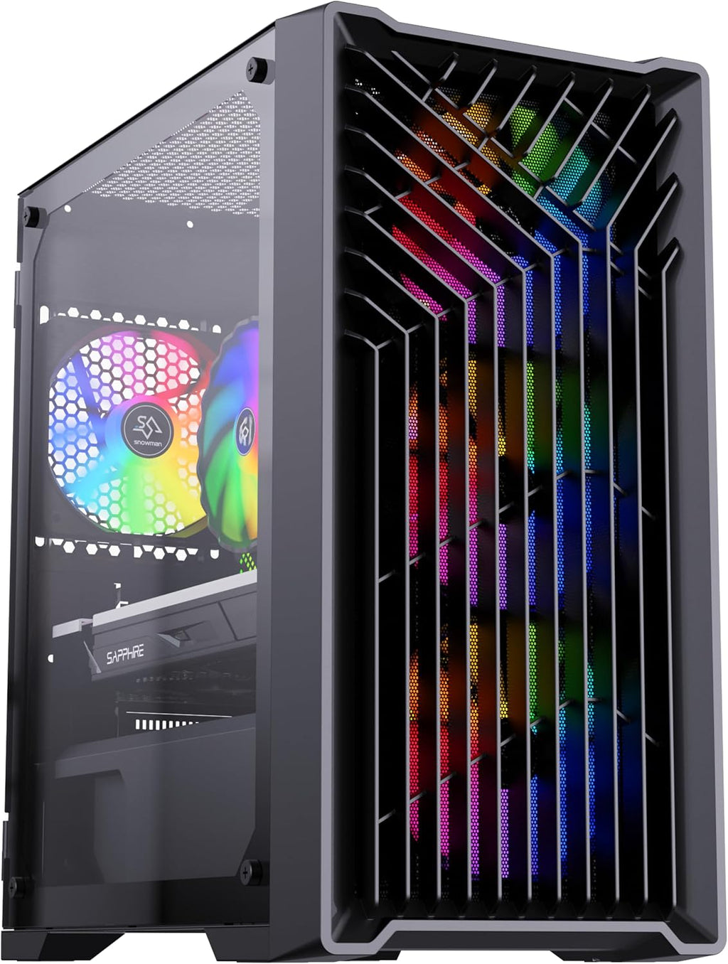 Gaming Desktop PC, Intel Core i3 12100F (Beats i7 8700) 4.30 GHz,AMD Radeon RX 580 8G GDDR5,16GB DDR5 RAM,1TB M.2 NVME SSD, Windows 11 Pro, WiFi, Bluetooth 5.0, VR Ready,RGB Fans x4