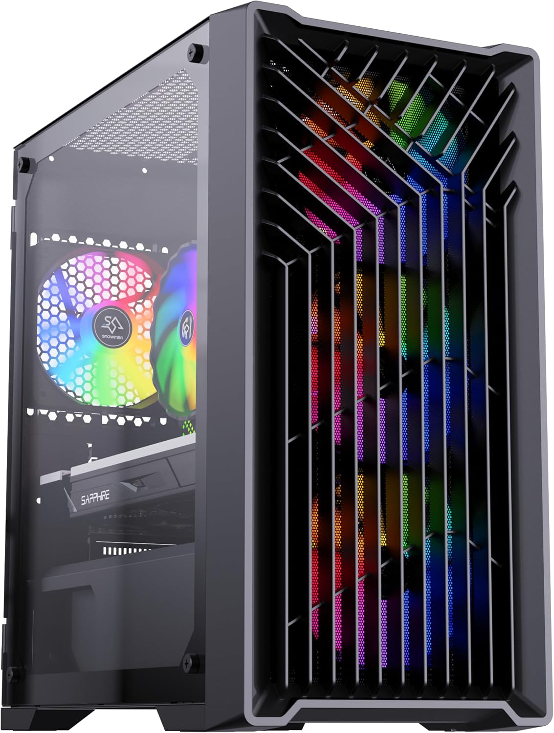 Gaming Desktop PC, Intel Core i3 12100F (Beats i7 8700) 4.30 GHz,AMD Radeon RX 580 8G GDDR5,16GB DDR5 RAM,1TB M.2 NVME SSD, Windows 11 Pro, WiFi, Bluetooth 5.0, VR Ready,RGB Fans x4