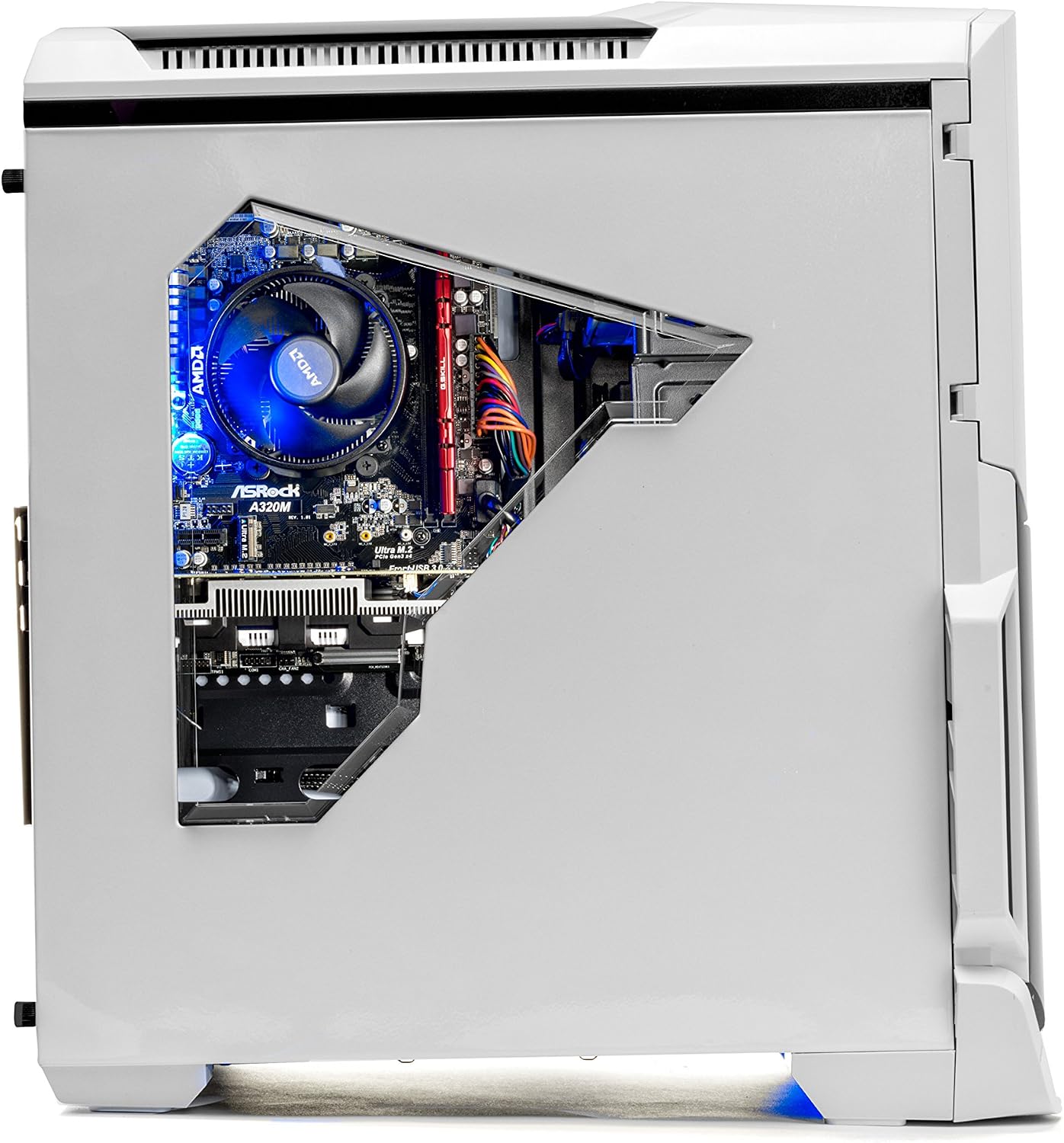 [Ryzen & GTX 1050 Ti Edition] SkyTech Archangel Gaming Computer Desktop PC Ryzen 1200 3.1GHz Quad-Core, GTX 1050 Ti 4GB, 8GB DDR4 2400, 1TB HDD, 24X DVD, Wi-Fi USB, Windows 10 Home 64-bit