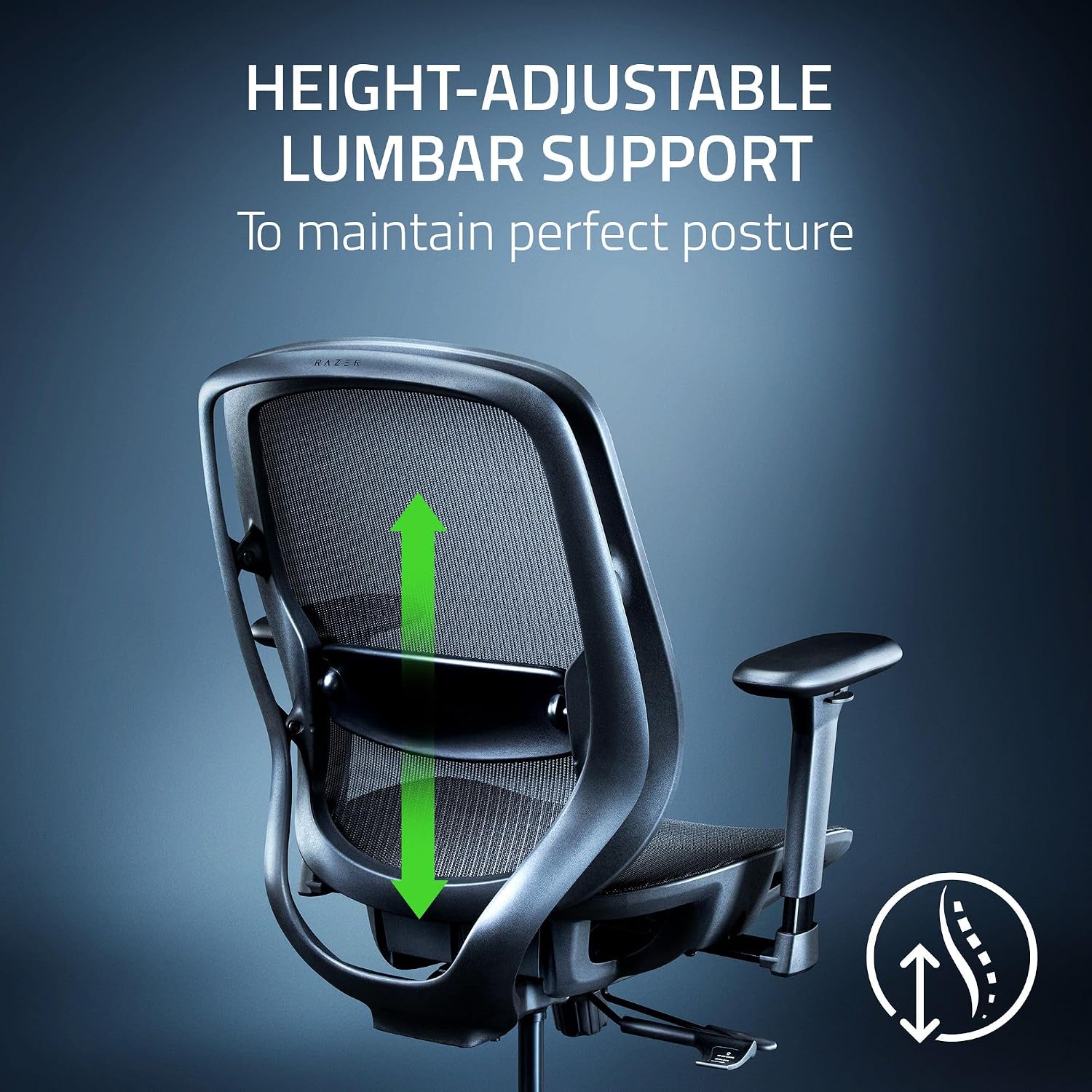Razer Fujin Mesh Ergonomic Gaming Chair: Ultra-Durable & Breathable - 130 Degree Recline - Adjustable Lumbar Support - 3D Padded Armrests - Premium Frame - Sturdy Build