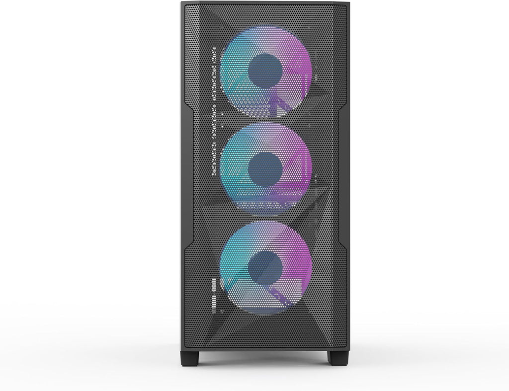 Rosewill FBM-X6 Micro ATX Mid Tower Case - Tempered Glass Side Panel, High Airflow, 4X PWM ARGB Fans, Dedicated Cable Routing Clips, Pre-Installed 650W 80+ Gold Power Supply - Black