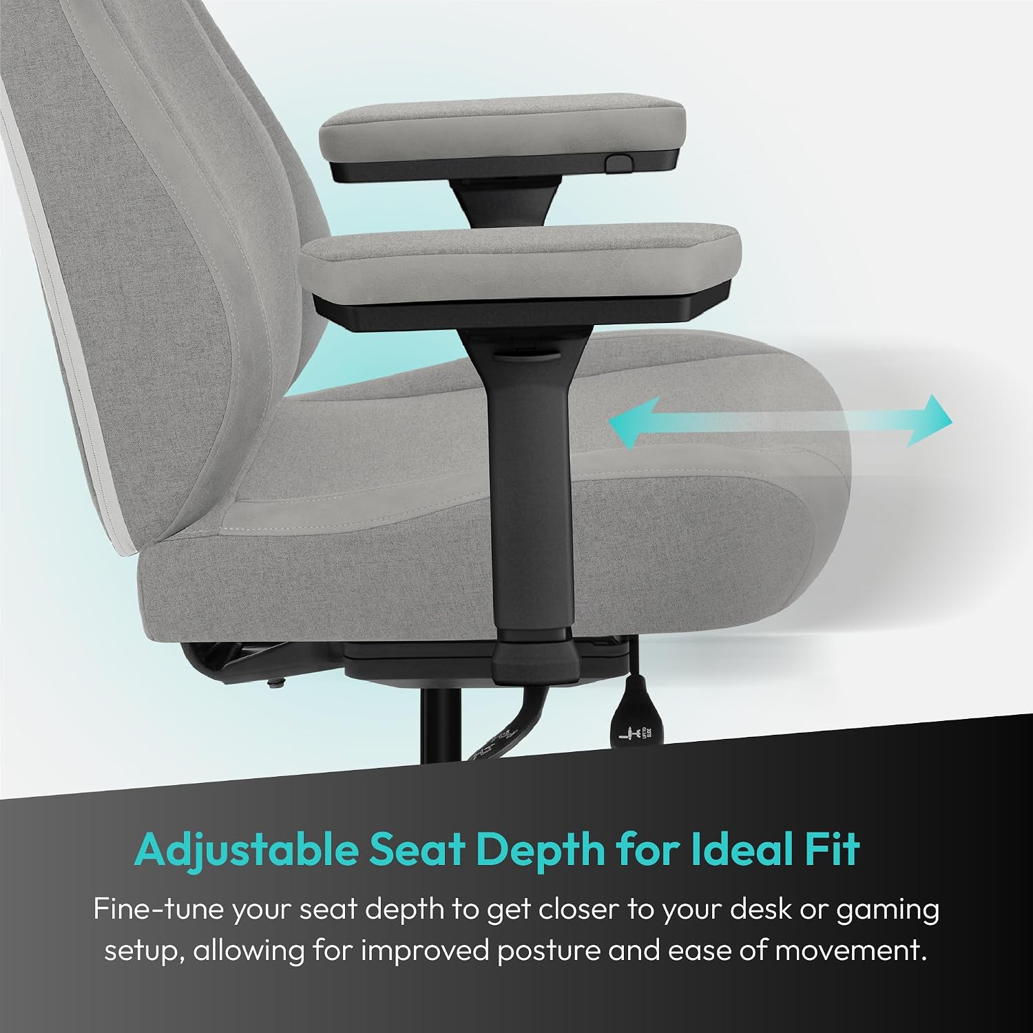 ThunderX3 CORE Smart LOFT Gaming Chair Light Grey – Ergonomic Office Chair, Automatic Lumbar Support, Synchronised Mechanism, 3D Armrests, Fabric Cover, for Users up to 125kg, 155-190cm
