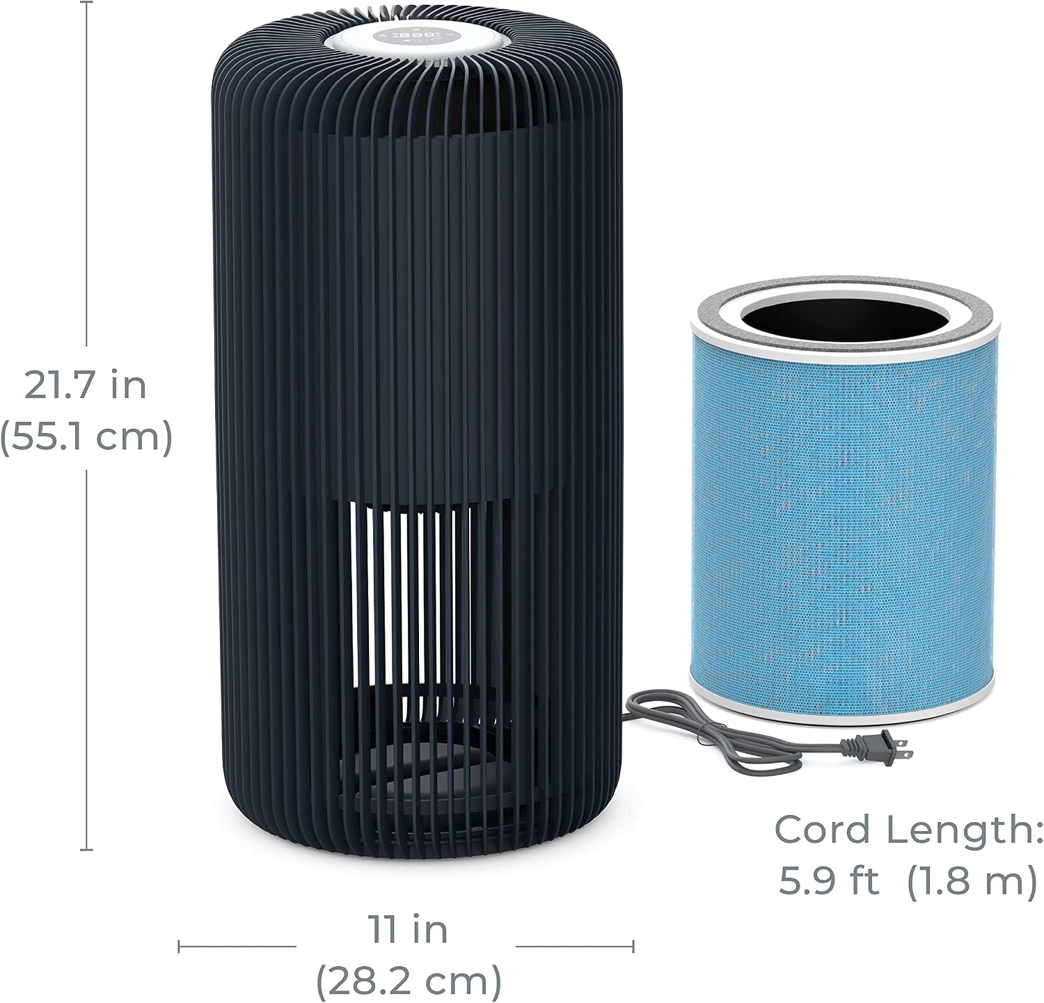 Pure Enrichment PureZone Turbo Smart Air Purifier for Large Rooms (1050 sq. ft. in 30 min.) - 5 Stage Filtration, Smartphone Compatible, Traps Germs, Smoke, & Dust (Graphite)