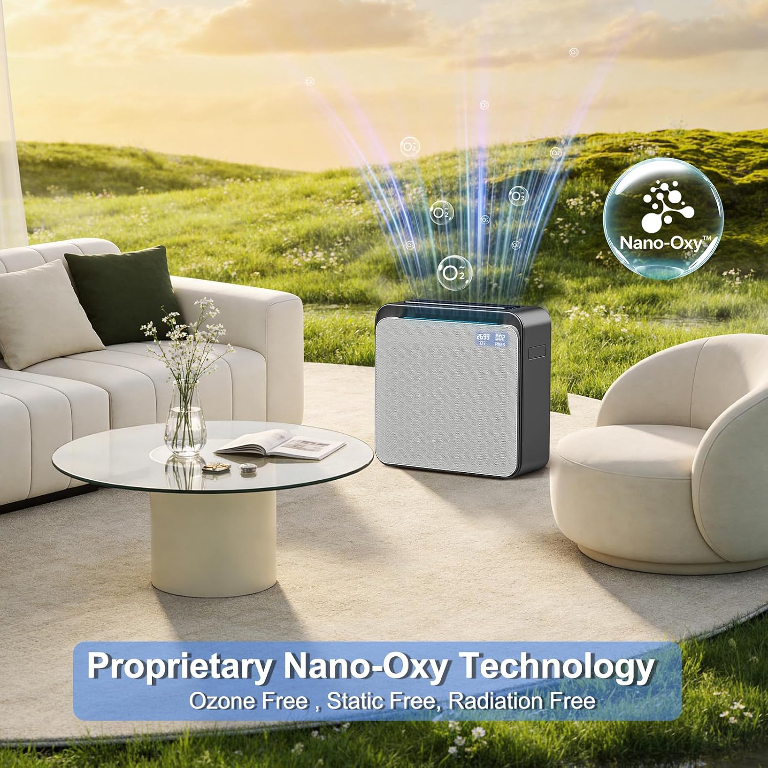 BURTRAN A31 H14 HEPA Air Purifier for Home Large Room Bedroom up to 1360ft²,Ultra-Quiet Sleep Modes, Nano-Oxy Negative Ions,PM2.5 & TVOC Smart Monitor, 5-Stage Filtration,WiFi,Sleep Support