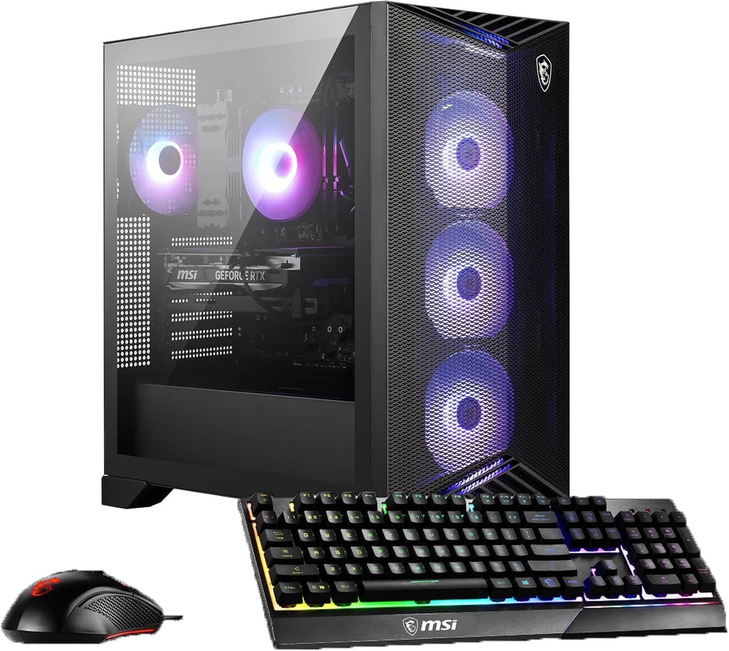 msi Aegis R2 14th Gaming Desktop Intel 10-core i5-14400F 32GB RAM 2TB SSD GeForce RTX 5050 (Up to 421 Tops) ARGB Fan Air Cooling WiFi6E 80+ Gold PSU DisplayPort Win11 ICP Hub