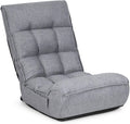 DORTALA Foldable Floor Chair for Adults, Memory Foam Floor Gaming Banana Chair w/ 5-Position Adjustable Head and Back Support for Bedroom, Living Room, Gaming Room, Grey