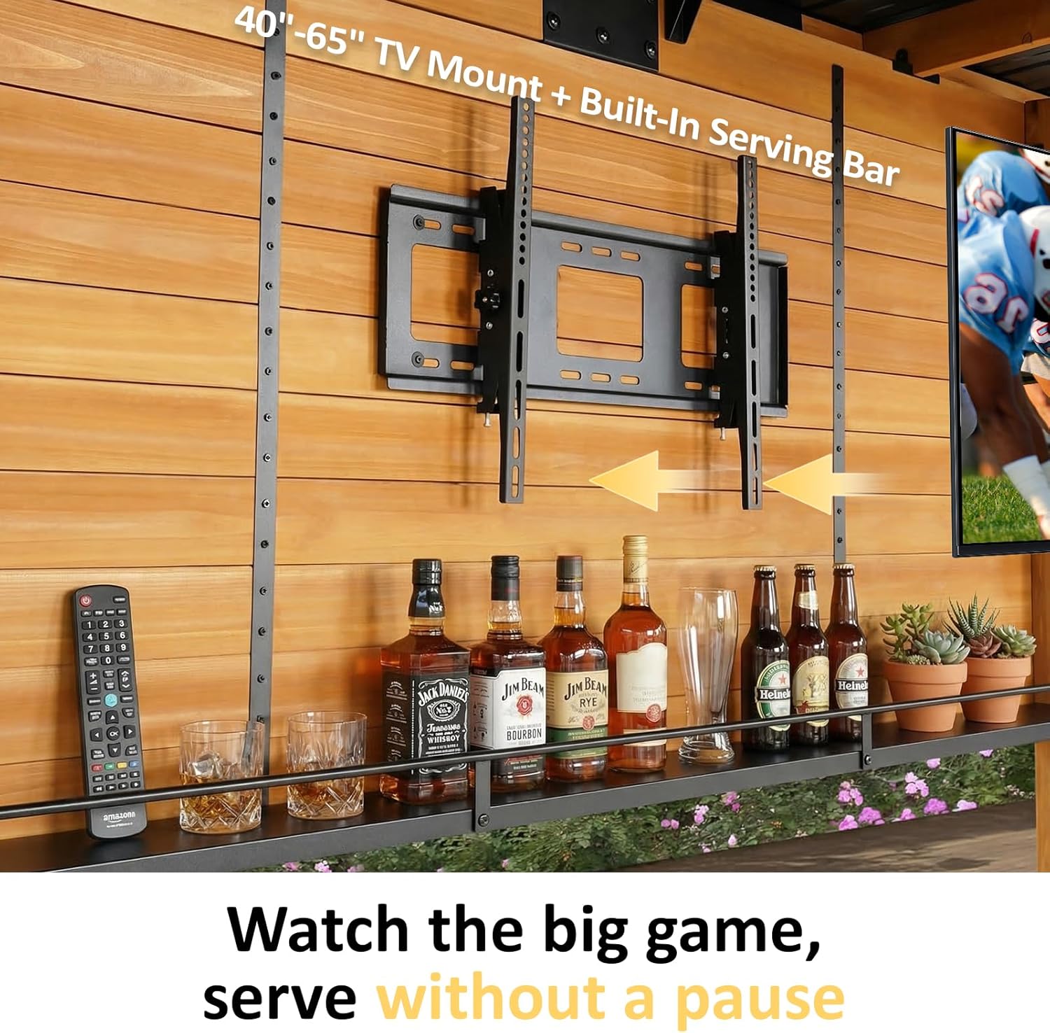 CHARMELEON Cedar Wood Entertainment Bar Center,6 x 8 FT Wood Gazebo Bar Including Metal TV Mount & Serving Bar & Paper Towel Holder& Bottle Opener,Outdoor Grill Gazebo for Patio,Garden