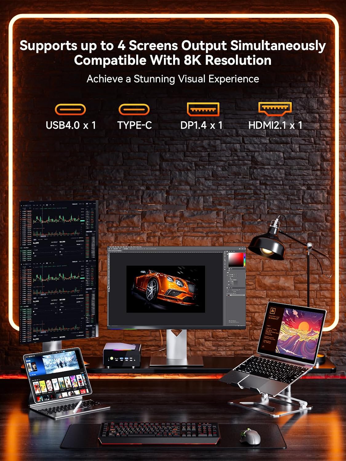 GMKtec K12 Gaming Mini PC Oculink AMD Ryzen 7 H 255 (Upgraded 8745HS) 32GB DDR5 RAM 512GB SSD, Desktop Computer Radeon 780M Graphics, 3X M.2 2280 Storage Expansion, Dual NIC 2.5G, HDMI 2.1, USB4