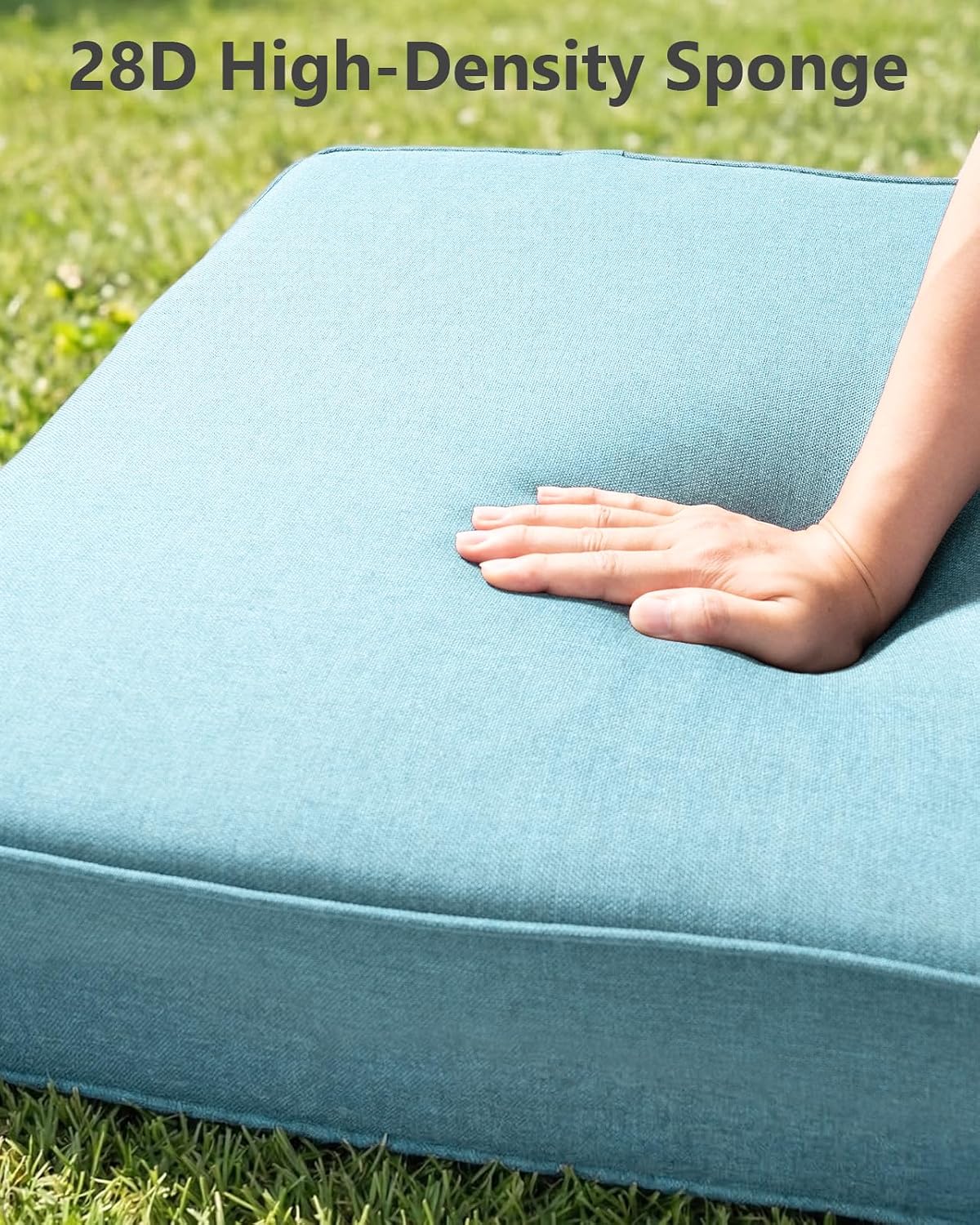 6' Thick Outdoor Cushion, 24*24*6' Patio Furniture Cushions with Waterproof Patio Furniture Cushions with Removable Cover, 28D High Density Patio Cushion for Outdoor Furniture, Baby Blue-6pcs