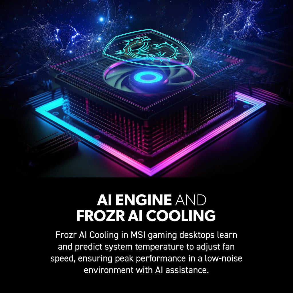 msi Aegis R2 AI Gaming Desktop: Intel Core Ultra 9 285, Geforce RTX 5070Ti, 32GB DDR5, 2TB M.2 NVMe SSD, Air Cooling, USB Type C, VR-Ready, Window 11 Home: C2NVR9-1452US