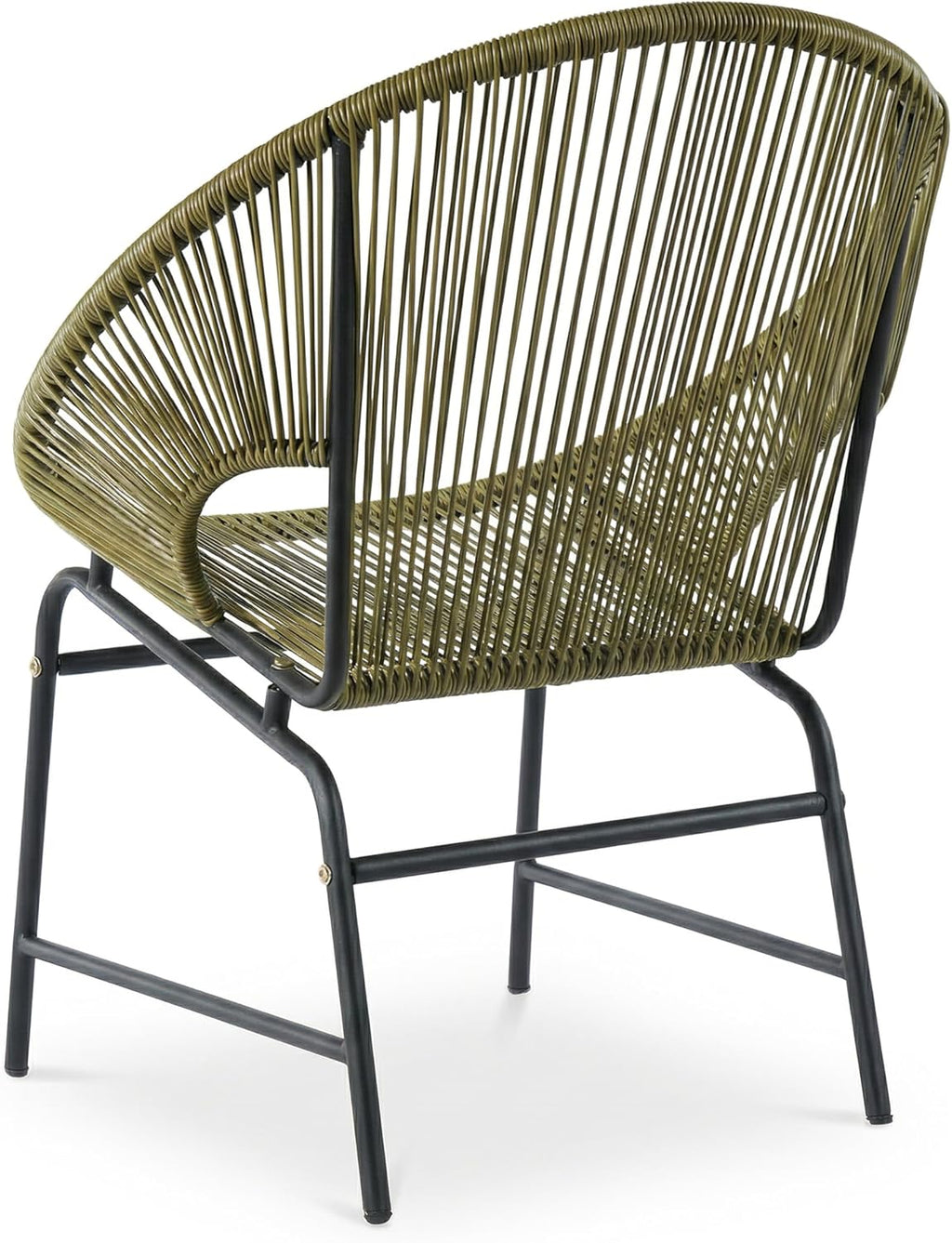 Christopher Knight Home Dessa 3 Piece Patio Furniture Set, Patio Wicker Accent Chair Set of 2 and Loveseat, Metal Frame 4 Seater Outdoor Papasan Lounge Chair Set, PE Rattan Outdoor Bistro Set, Green