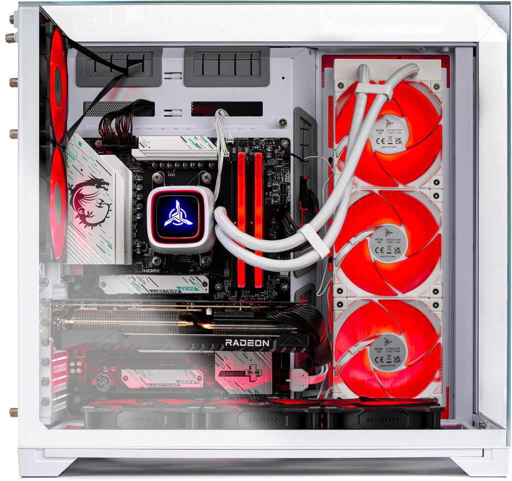 Skytech Gaming O11 Vision Gaming PC, AMD Ryzen 7 9800X3D 4.7GHz, AMD RX 9070XT 16GB, 2TB Gen4 NVMe SSD, 32GB DDR5 RAM 6000, 850W Gold ATX 3 PSU, 360 ARGB AIO, Wi-Fi, Win 11, Desktop