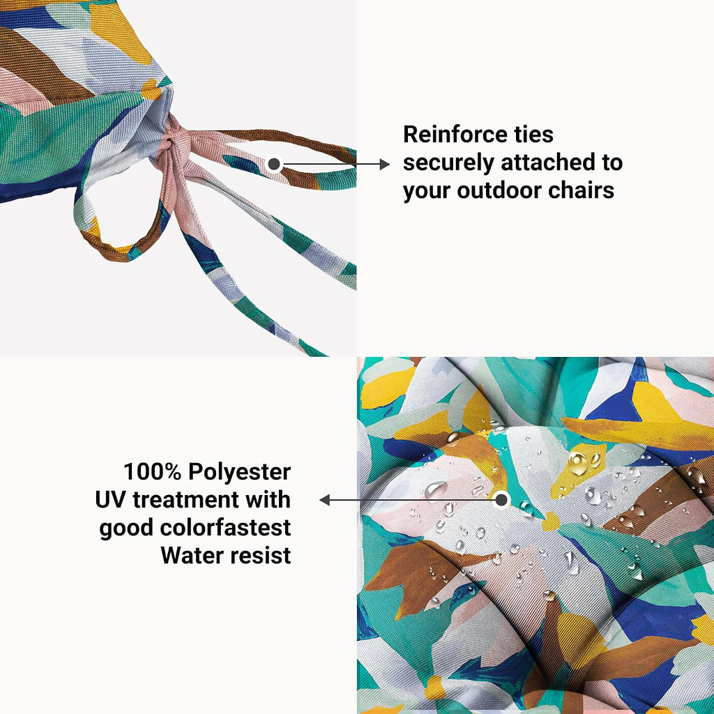 ARTPLAN Outdoor Chair Cushion,Tufted Adirondack Patio Chair Cushion,Wicker High Back Outdoor Seat Cushion,Set of 4,44' L x 21' W x 4' H (4 Pack),Floral