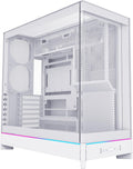 MONTECH HS02, ATX Mid-Tower PC Case, Gaming PC, High-Airflow, Reversible Layout, Sturdy Curved Tempered Glass Front Panel, Sink-in Design, Toolless Panels, White, US