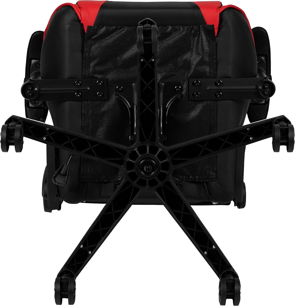 Flash Furniture X20 Fully Reclining LeatherSoft Racing Style Gaming Chair with and Lumbar Pillows, Ergonomic Padded Swivel Computer Chair, Red/Black