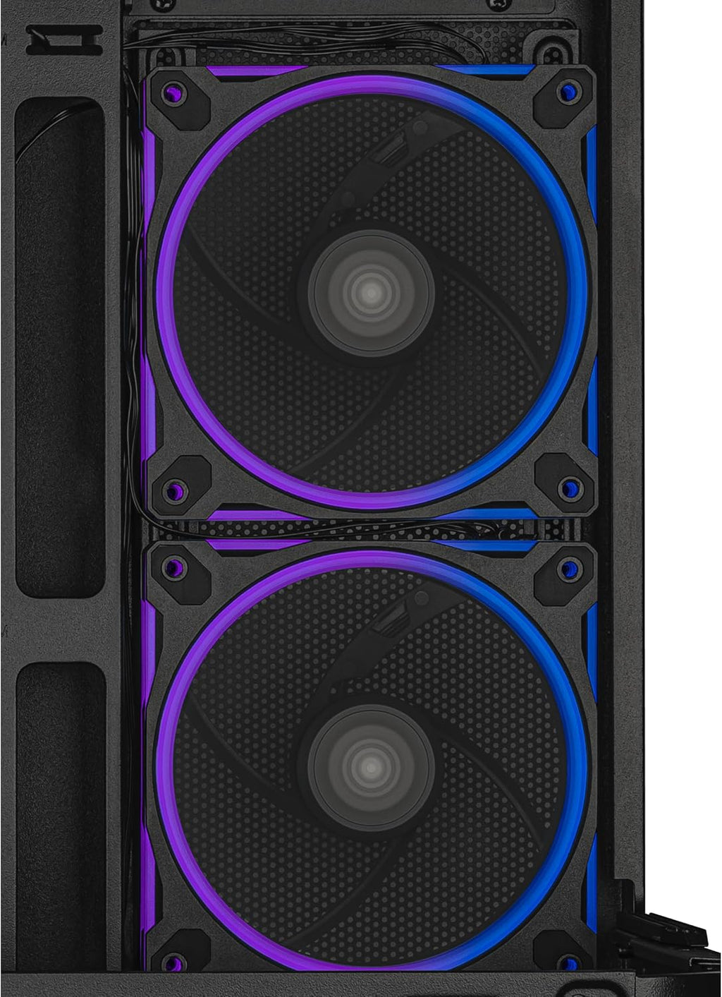 ASUS Prime AP202 ARGB Black mATX pc case with Fully Tempered Curved Glass, Supports Graphics Cards up to 420mm Long, 360mm Long radiators, Easy-Detach Rail, Patented Slot Vent, 3 Built-in ARGB Fans