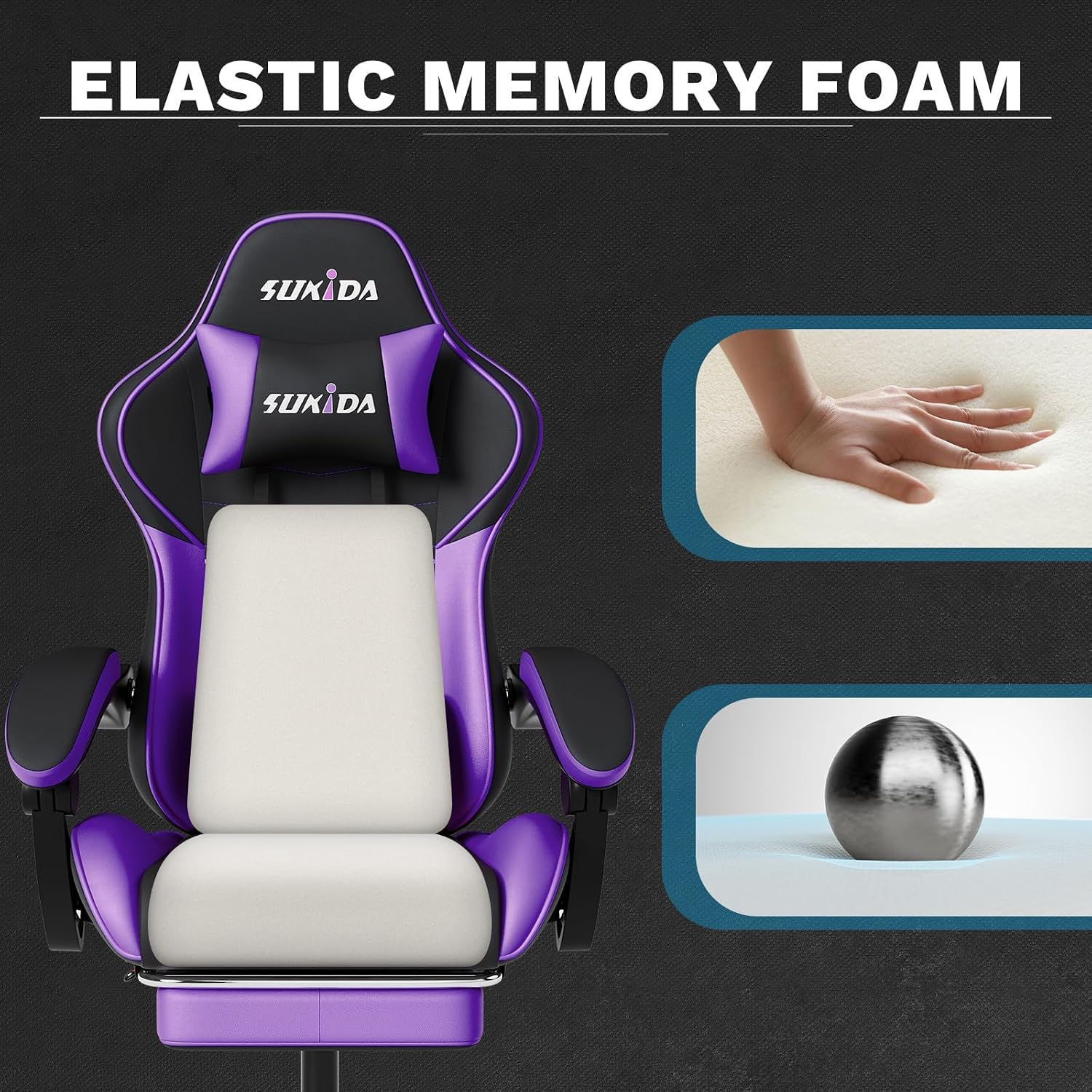 Ergonomic Video Gamer Chairs Gaming Computer Chair Gamer Chairs for Adults Massage Lumbar Support Swivel Height Adjustable Headrest Backrest