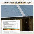 YOLENY 12' X 20' Hardtop Gazebo, Aluminum Composite Ventilation Double Roof Permanent Outdoor Pavilion Pergola Party Tent for Patio, Lawn, Garden, Poolside, Curtains and Netting Included.