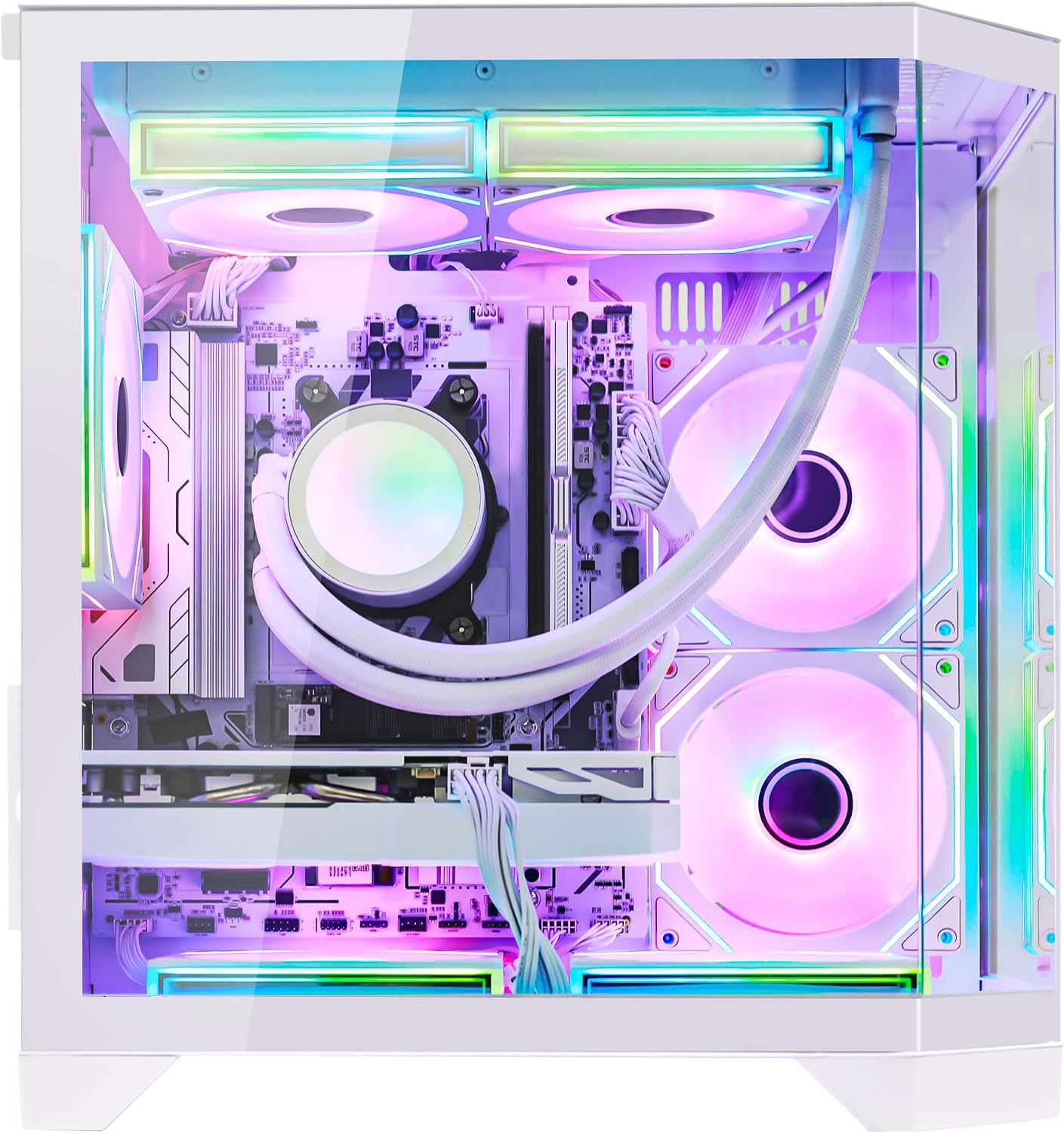 Ocean of Stars AI Gaming PC Desktop - AMD Ryzen 7 9700X 8-Core 3.8GHz- RTX 5060 8GB- 16GB DDR5 RAM 6000MHz-1TB PCIe SSD- 850W PSU-WiFi & Bluetooth - Windows 11 Desktop Computer-White