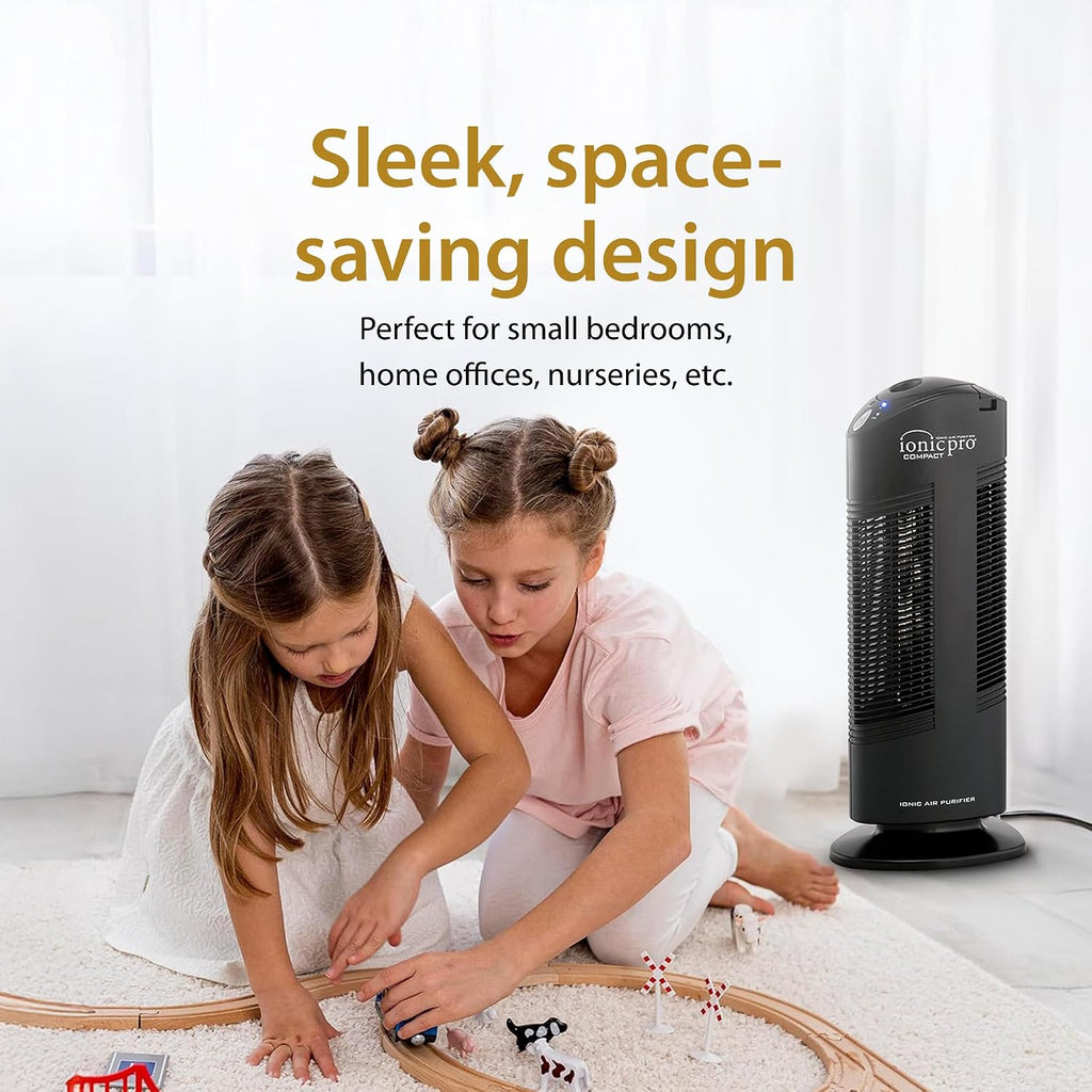 Ionic Pro Compact (CA200) Air Purifier Tower, Never Replace Filters, Quiet Negative Ion Technology, Cleans Rooms Up to 300 sq. ft