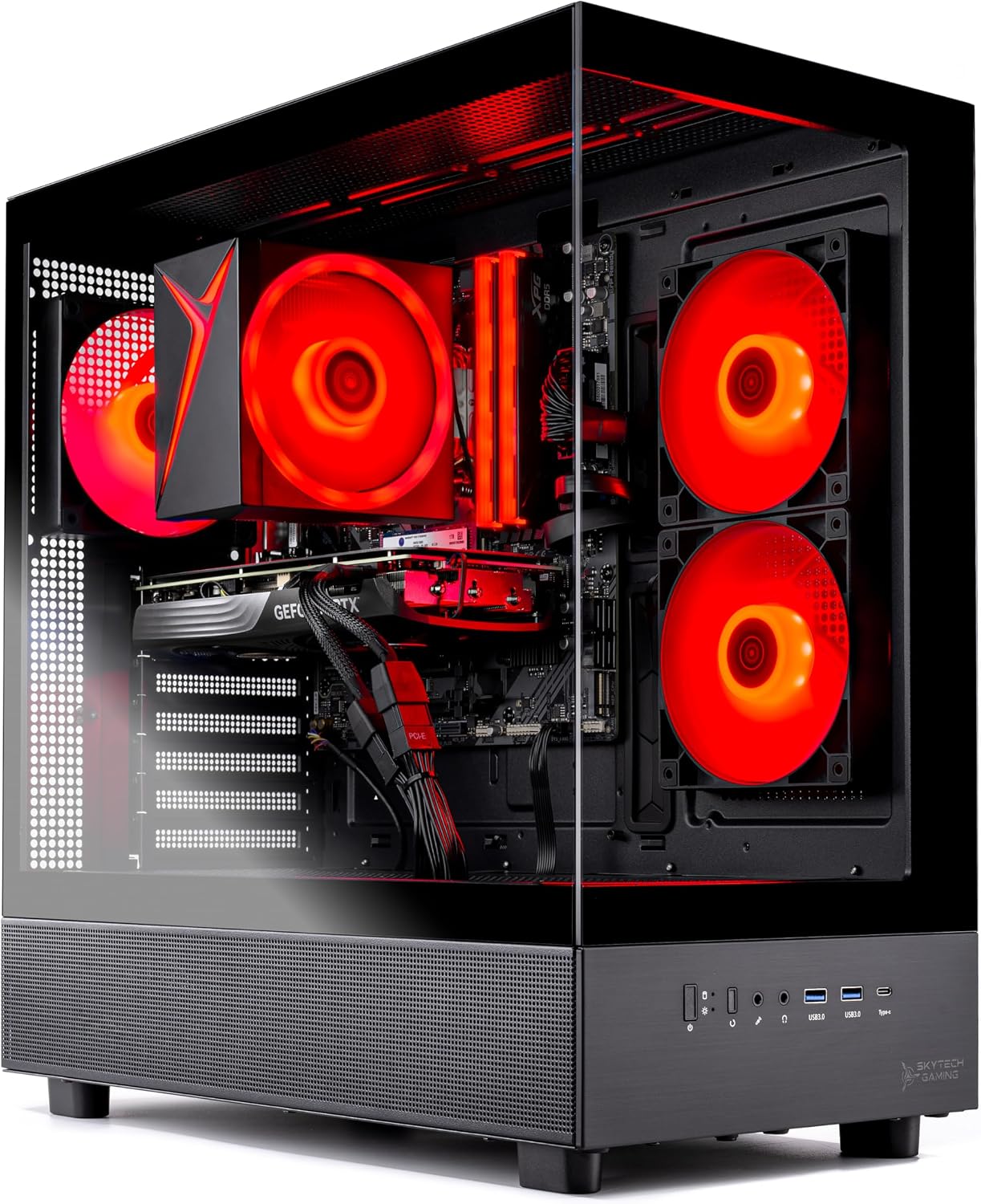 Skytech Gaming Azure 3 Desktop PC, Ryzen 5 9600X 3.9 Ghz (5.4GHz Turbo), NVIDIA RTX 5060 Ti 16GB, 1TB Gen4 NVMe SSD, 16GB DDR5 RAM 5200, 650W Gold PSU, Wi-Fi, Win 11