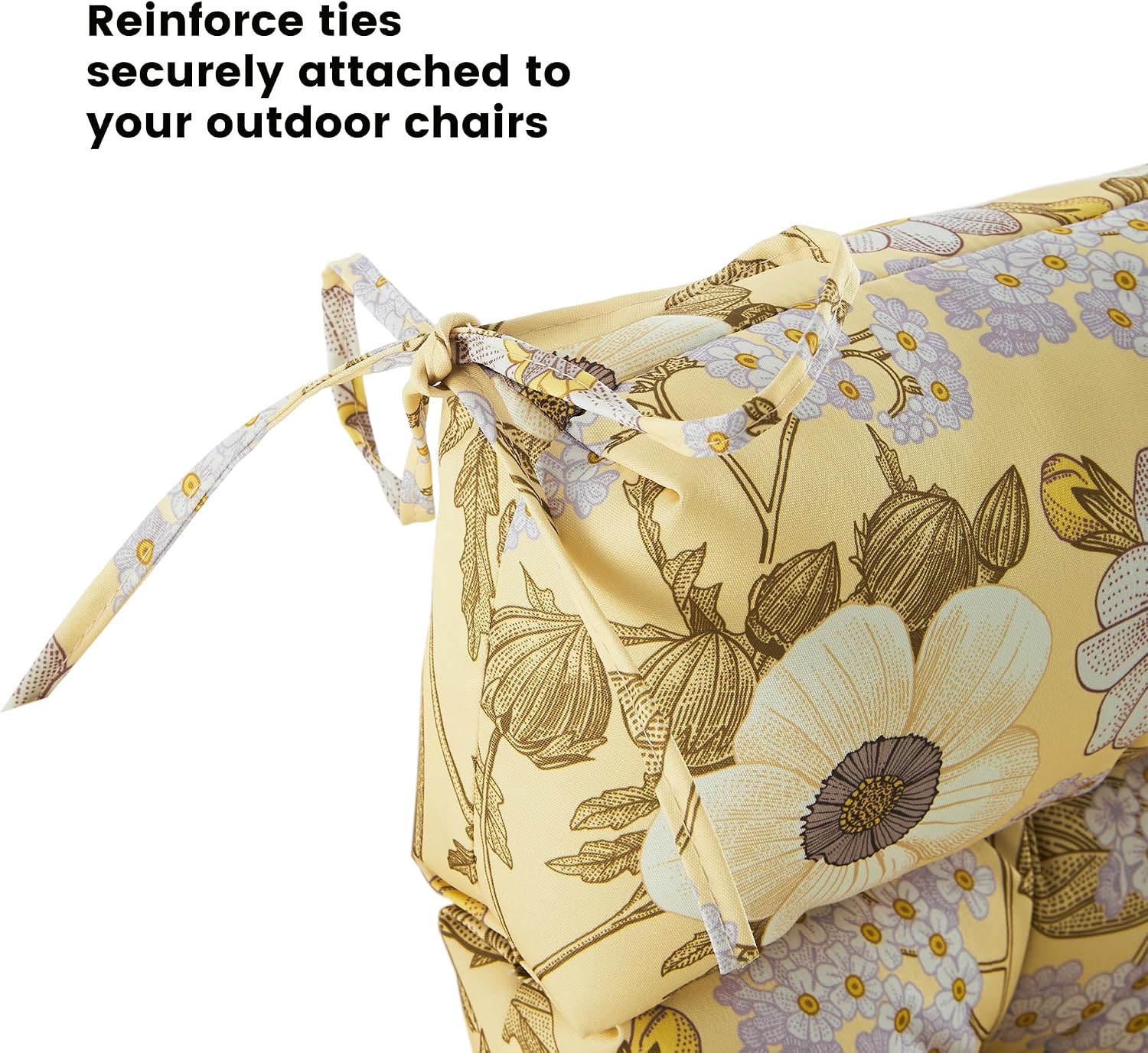 ARTPLAN Outdoor Chair Cushion,Tufted Adirondack Patio Chair Cushion,Wicker High Back Outdoor Seat Cushion,Set of 4,44' L x 21' W x 4' H (4 Pack),Floral