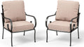PHI VILLA Outdoor Patio Sofa Chairs Set of 2, Metal Patio Furniture Armchair,Heavy Duty Outdoor Sofas with 5.5' Thicken Cushions(Outdoor Sofa Complementary Set)