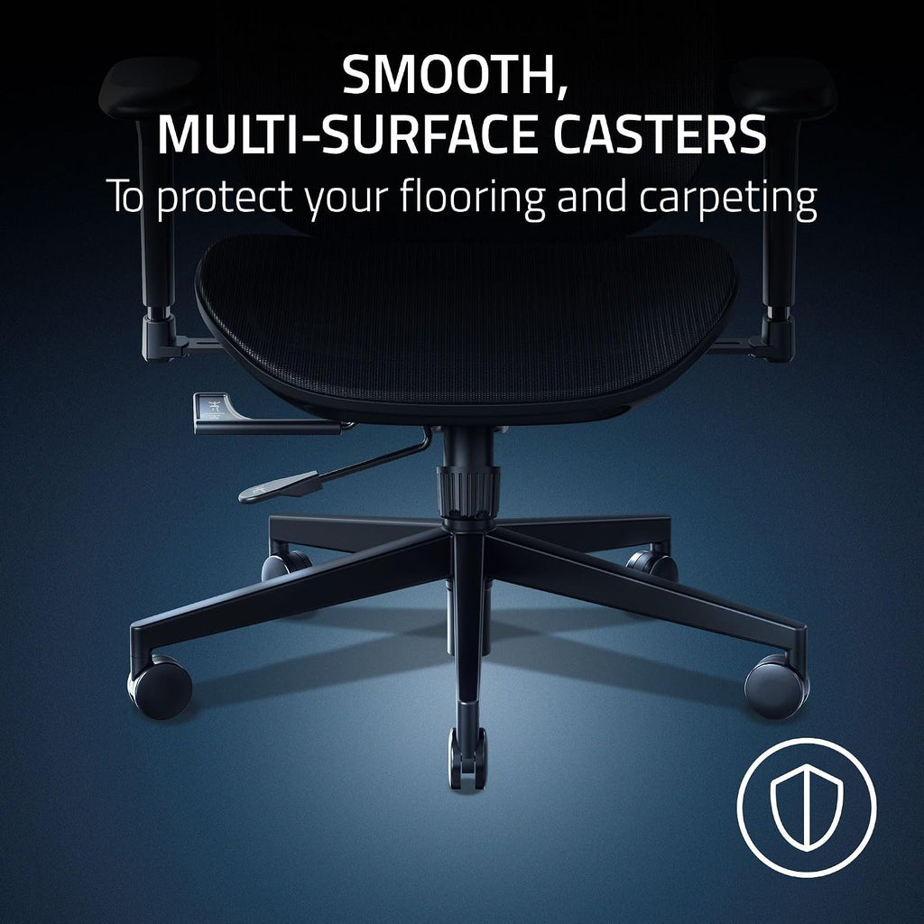 Razer Fujin Mesh Ergonomic Gaming Chair: Ultra-Durable & Breathable - 130 Degree Recline - Adjustable Lumbar Support - 3D Padded Armrests - Premium Frame - Sturdy Build