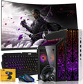 HP G3 Gaming Desktop PC Bundle with Core i7 32GB RAM 1TB SSD 24 inch Curved Monitor RTX 3060 Graphics RGB Keyboard with AI-Enabled Copilot Key Mouse Headphones Webcam Windows 11(Renewed)
