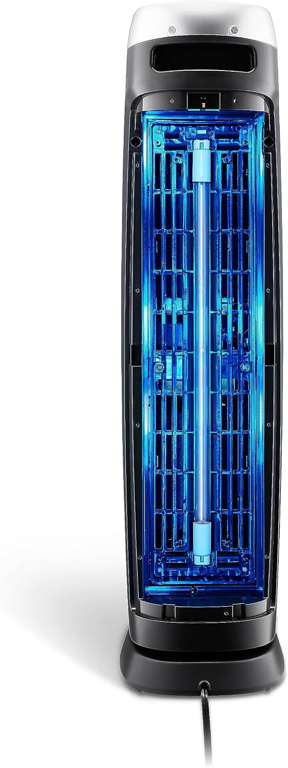 GermGuardian 5-In-1 HEPA Air Purifier for Home, Large Rooms Up To 915 Sq. Ft. with HEPA Pet Air Filter, UV-C Light & Odor Reduction, AC5250PT, 28' Tower, Gray