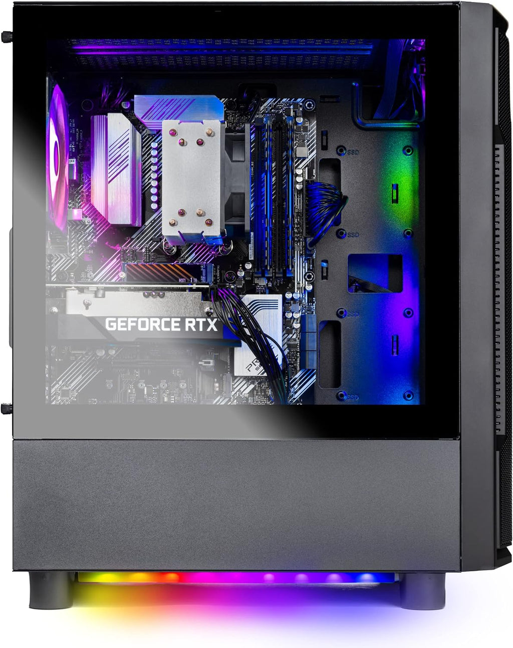 Skytech Gaming Shadow Gaming PC Desktop – AMD Ryzen 5 3600 3.6 GHz, NVIDIA RTX 3060, 1TB NVME SSD, 16GB DDR4 RAM 3200, 600W Gold PSU, 11AC Wi-Fi, Windows 11 Home 64-bit,Black