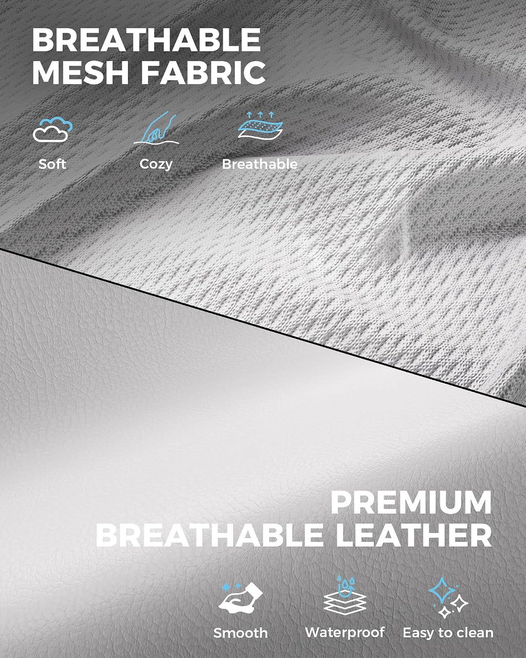 GTPLAYER Big and Tall Gaming Chair with Footrest, Ergonomic Office Desk Chair with 4.4in Thick Cushion and Wide Wingless Seat, Comfortable Leather Computer Chair, Predator Series, White