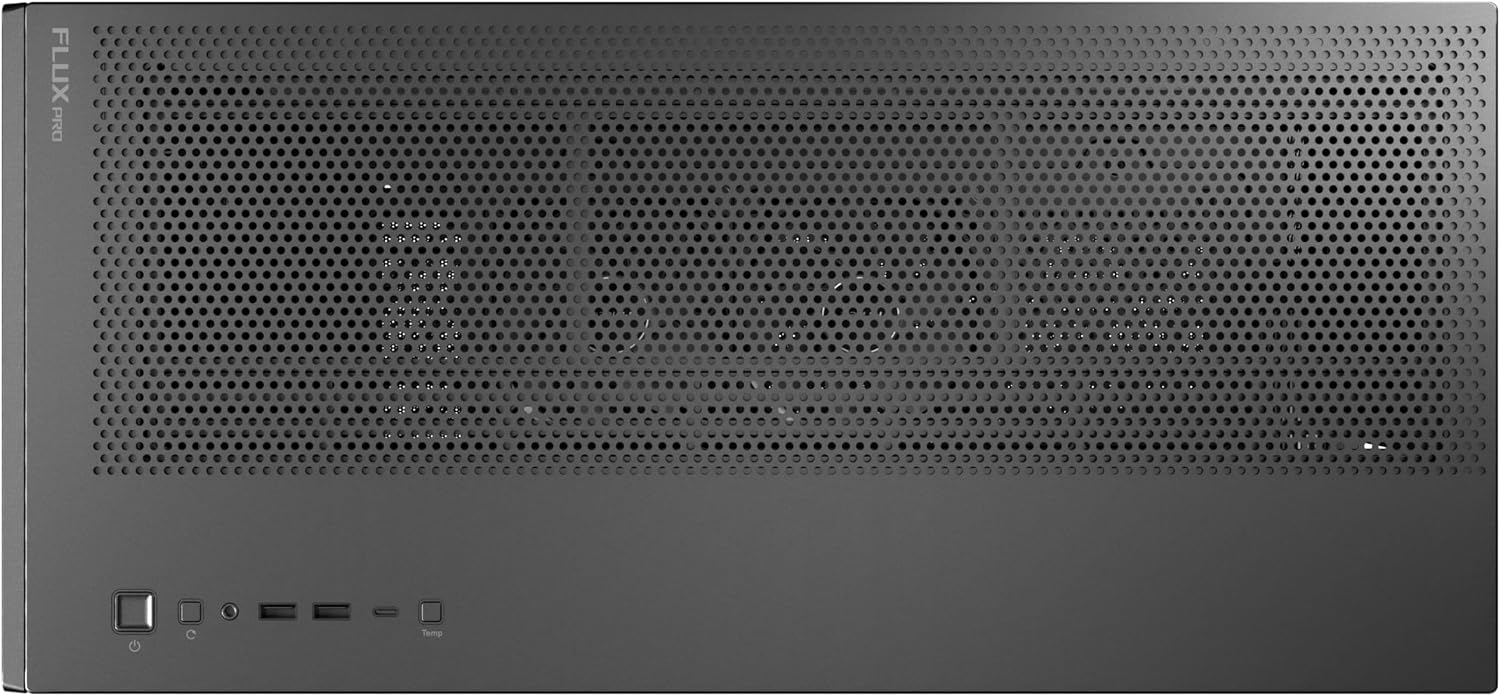 Antec Flux Pro, 6 x PWM Fans Included, High-Airflow Front Panel with Walnut Wood, iShift PSU 90° Mount, USB3.0 x 2, Type-C, 420mm Radiator Support, Temp. Display, Full-Tower E-ATX PC Case