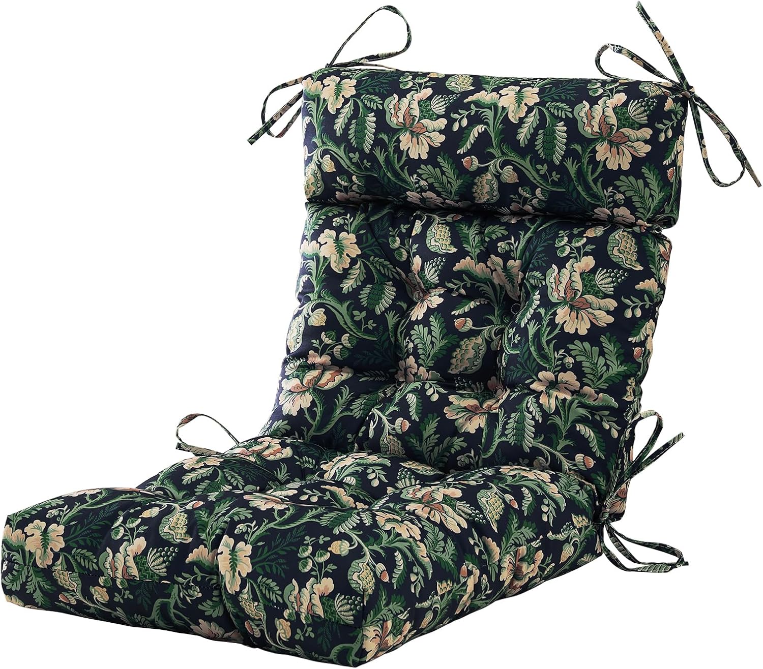ARTPLAN Outdoor Chair Cushion,Tufted Adirondack Patio Chair Cushion,Wicker High Back Outdoor Seat Cushion,Set of 4,44' L x 21' W x 4' H (4 Pack),Floral