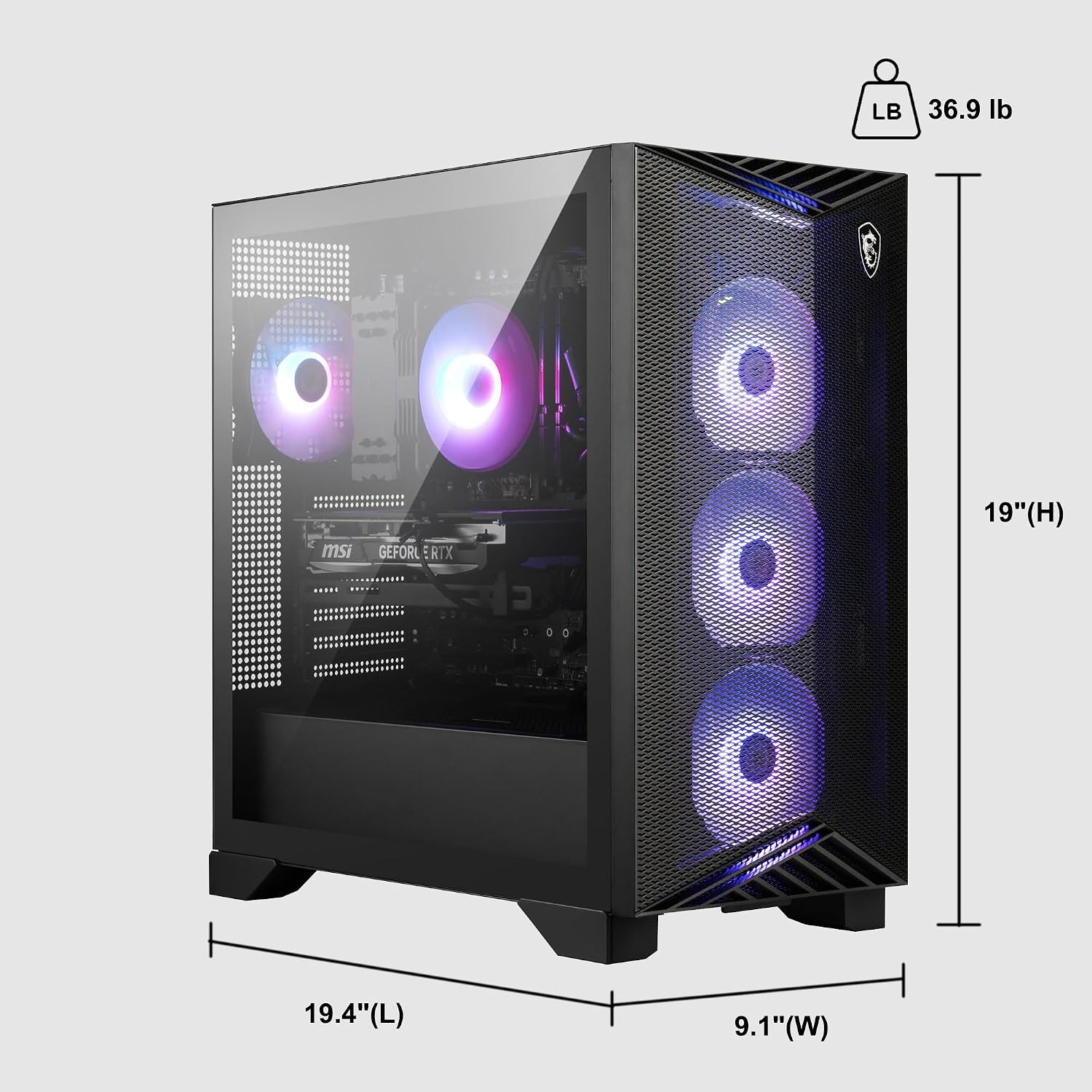 msi Aegis Z2 Gaming Desktop AMD 8-core Ryzen 7 7700 32GB DDR5 1TB SSD GeForce RTX 5070 DLSS4 (Up to 988 AI Tops) 750W 80+ Gold PSU ARGB Fan CPU Air Cooling Wi-Fi6E Win11 ICP Hub
