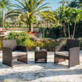 Nestl Wicker Patio Furniture Set - 3 Piece Bistro Table and Chairs Set of 2, Front Porch Furniture Set, Patio Chairs Set of 2, Outdoor Patio Set, Patio Conversation Sets (Brown/Beige)