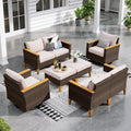 Sophia & William Patio Furniture Set with Swivel Chairs, 8 Piece Outdoor Wicker Sectional Furniture Modular Sofa Couch, Conversation Set for Deck Backyard Lawn, Beige